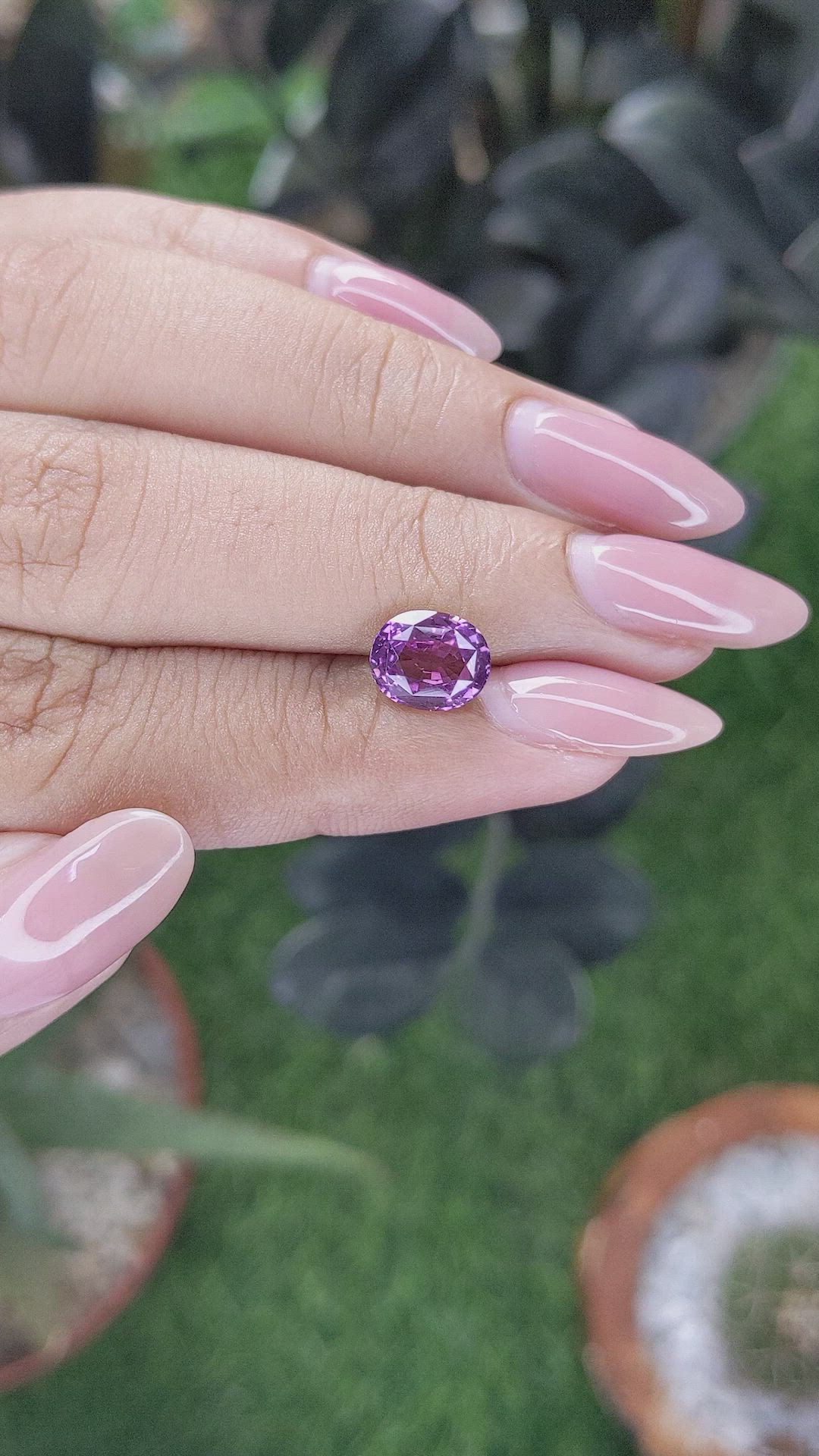 2.07 Ct. Pinkish Purple Sapphire from Tanzania Size Video