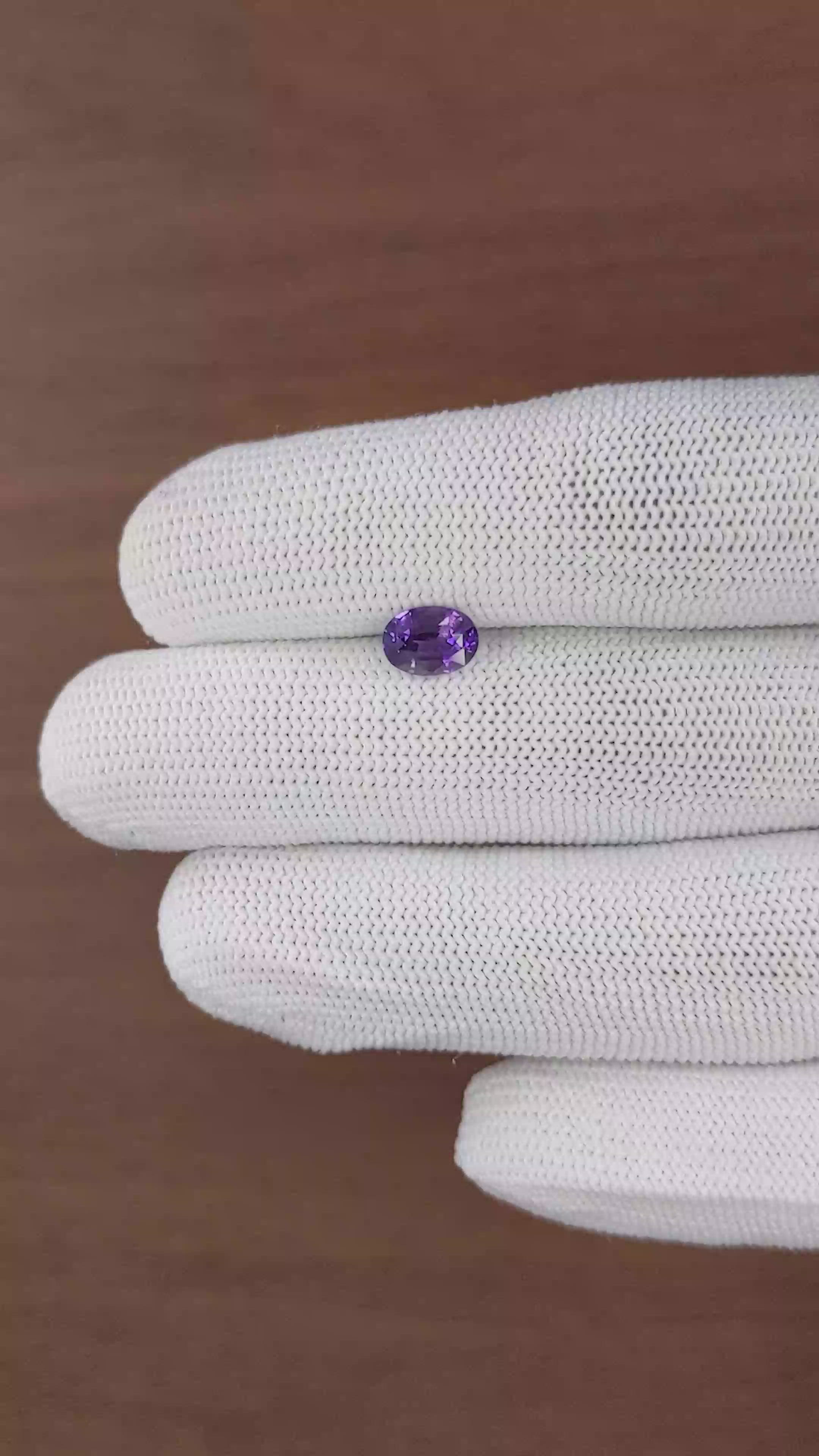 1.32 Ct. Purple Sapphire from Tanzania Size Video