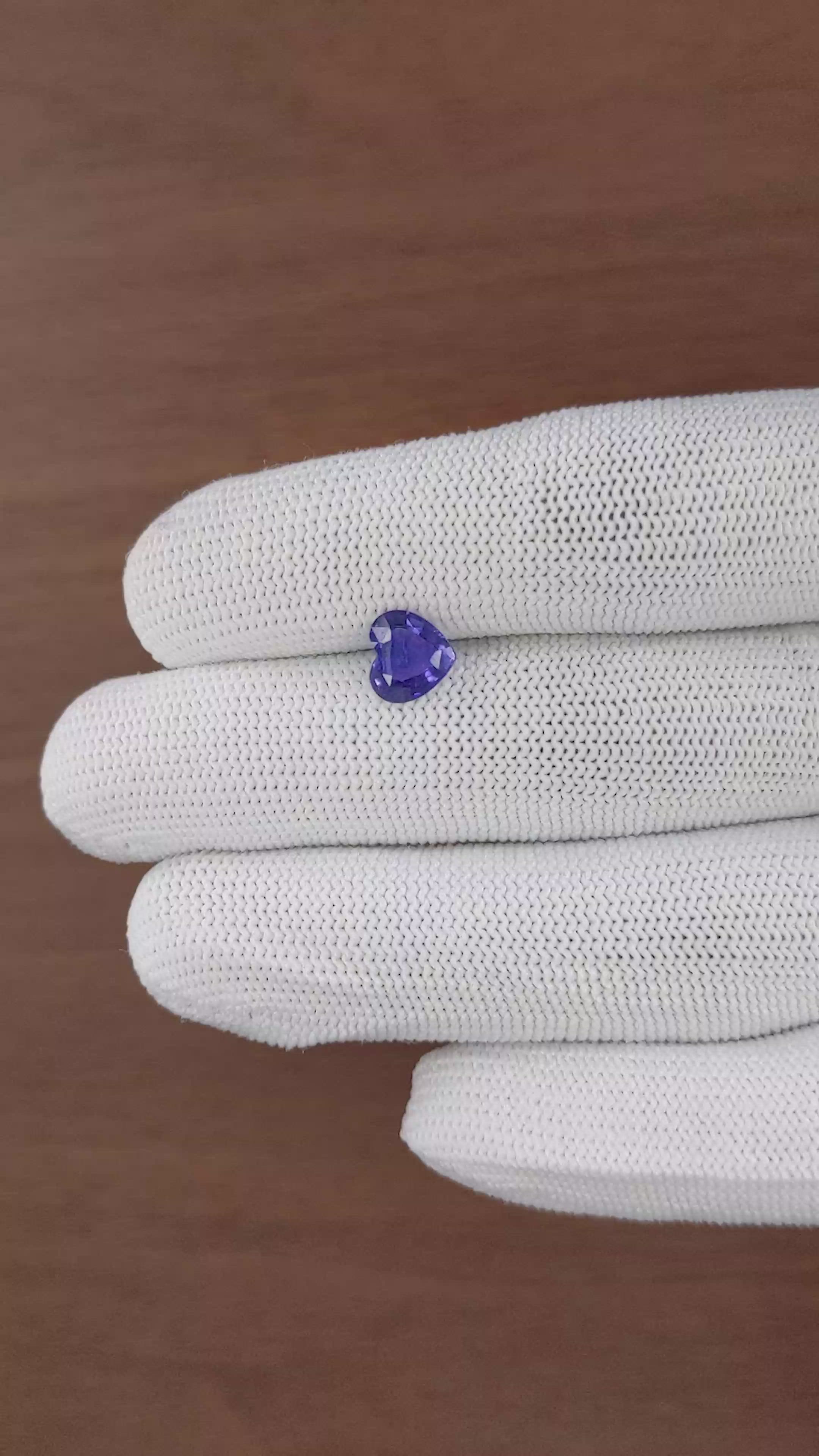 1.52 Ct. Purplish Blue Sapphire from Tanzania Size Video