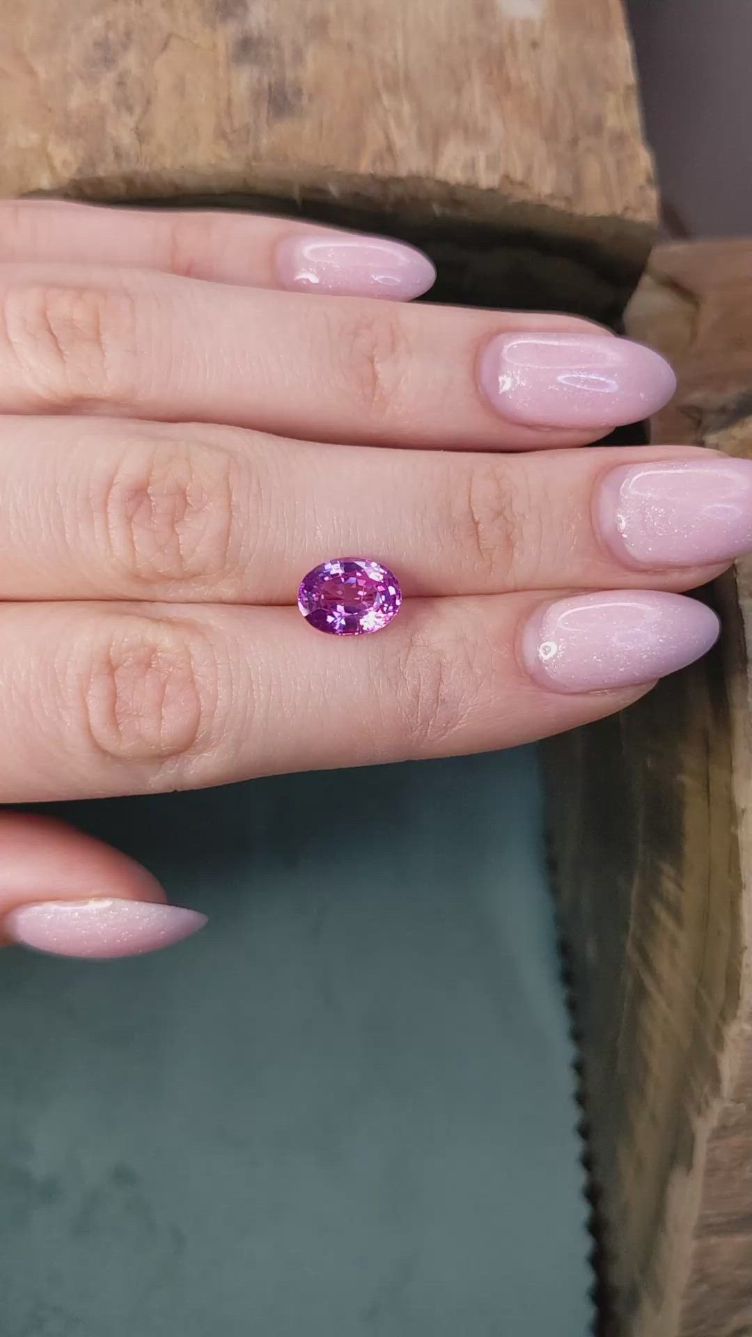 3.38 Ct. Purplish Pink Sapphire from Ceylon (Sri Lanka) Size Video