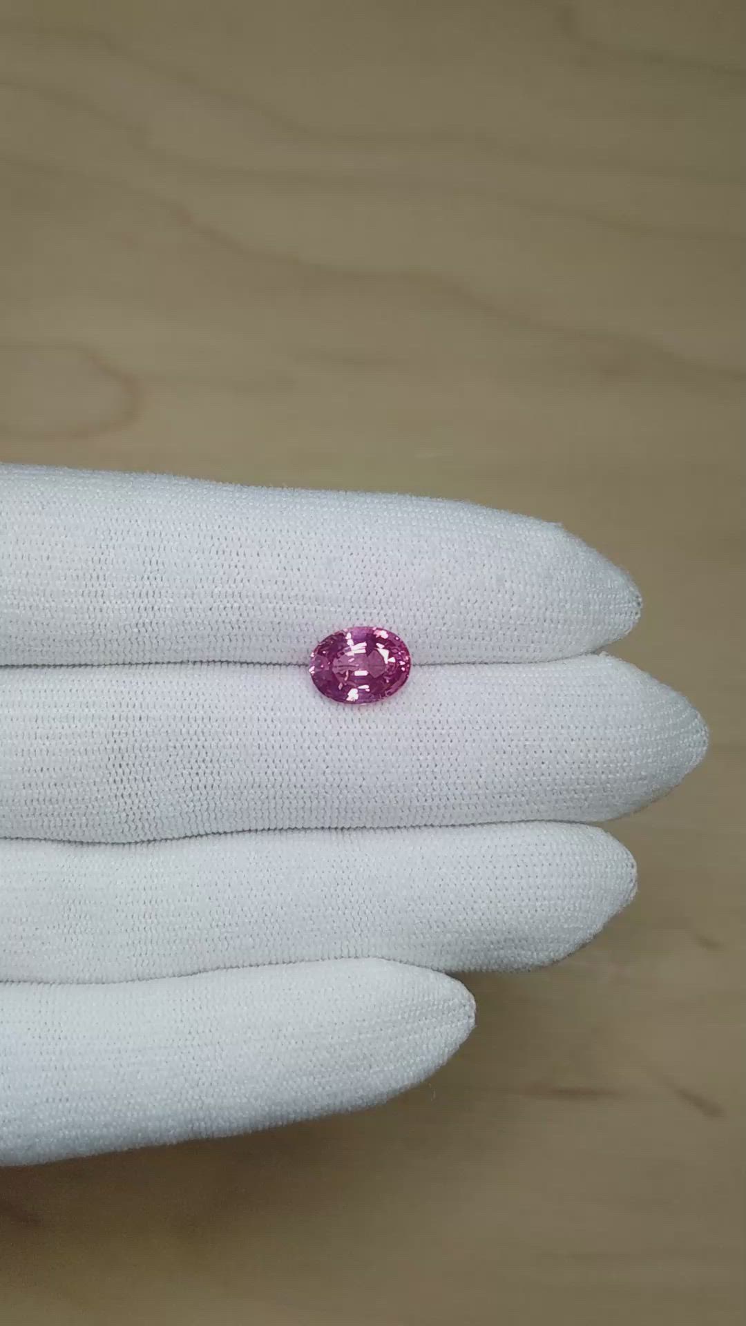 3.38 Ct. Purplish Pink Sapphire from Ceylon (Sri Lanka) Size Video