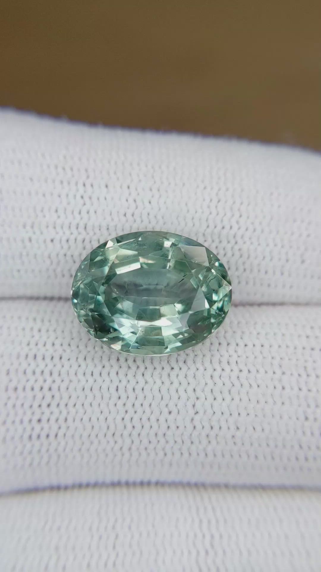10.60 Ct. Bluish Green Sapphire from Madagascar Size Video
