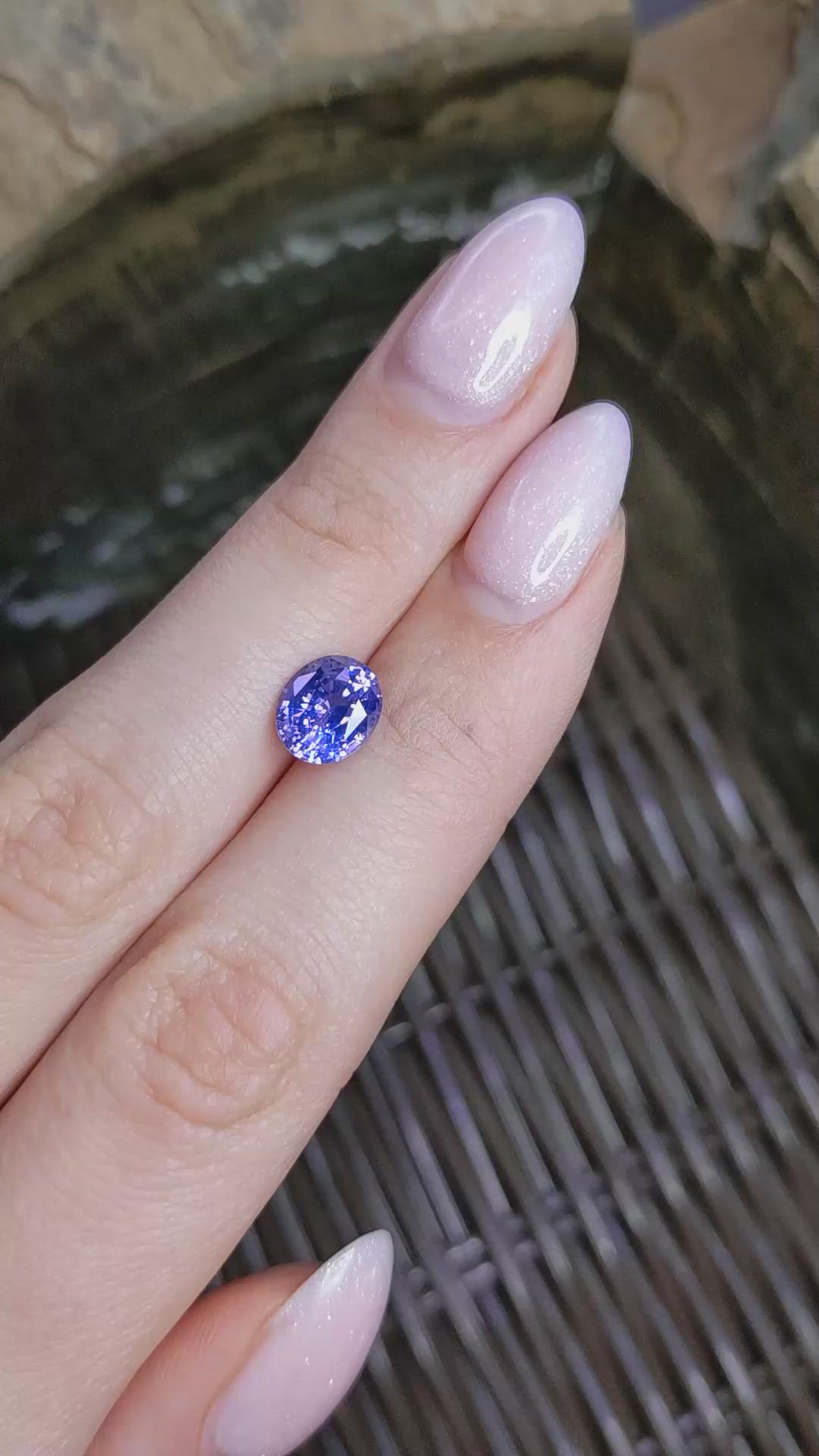 2.38 Ct. Pinkish Purple Sapphire from Ceylon (Sri Lanka) Size Video