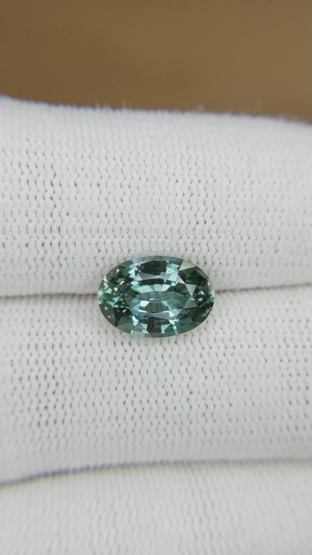 3.40 Ct. Bluish Green Sapphire from Madagascar Size Video