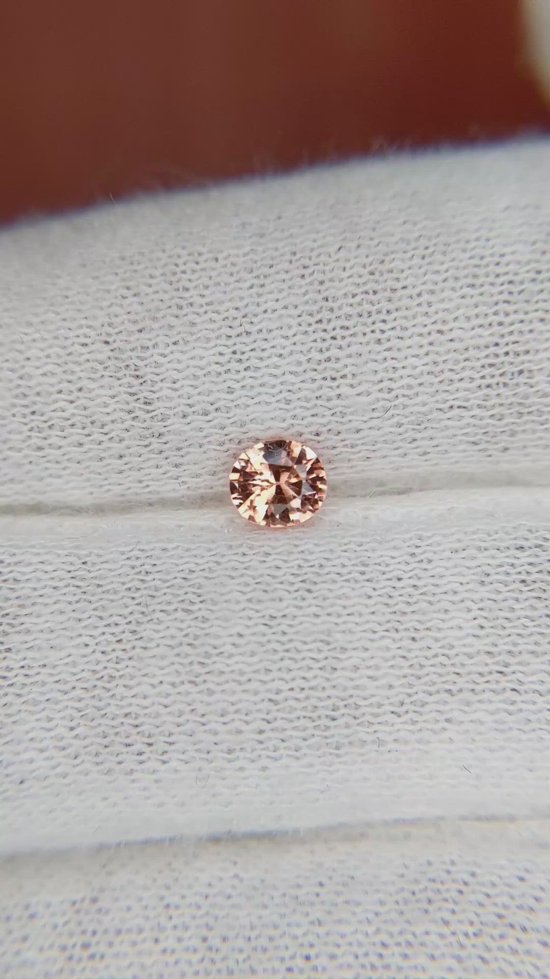 0.44 Ct. Peach Sapphire from Ceylon (Sri Lanka) Size Video