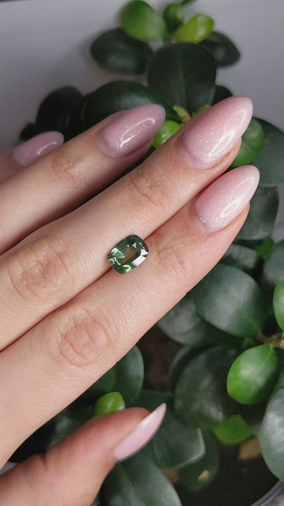 2.33 Ct. Green Sapphire from Madagascar Size Video