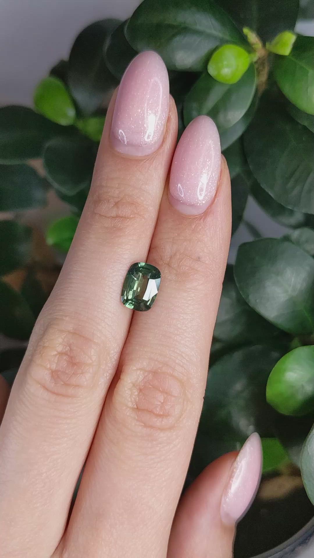 2.33 Ct. Green Sapphire from Madagascar Size Video
