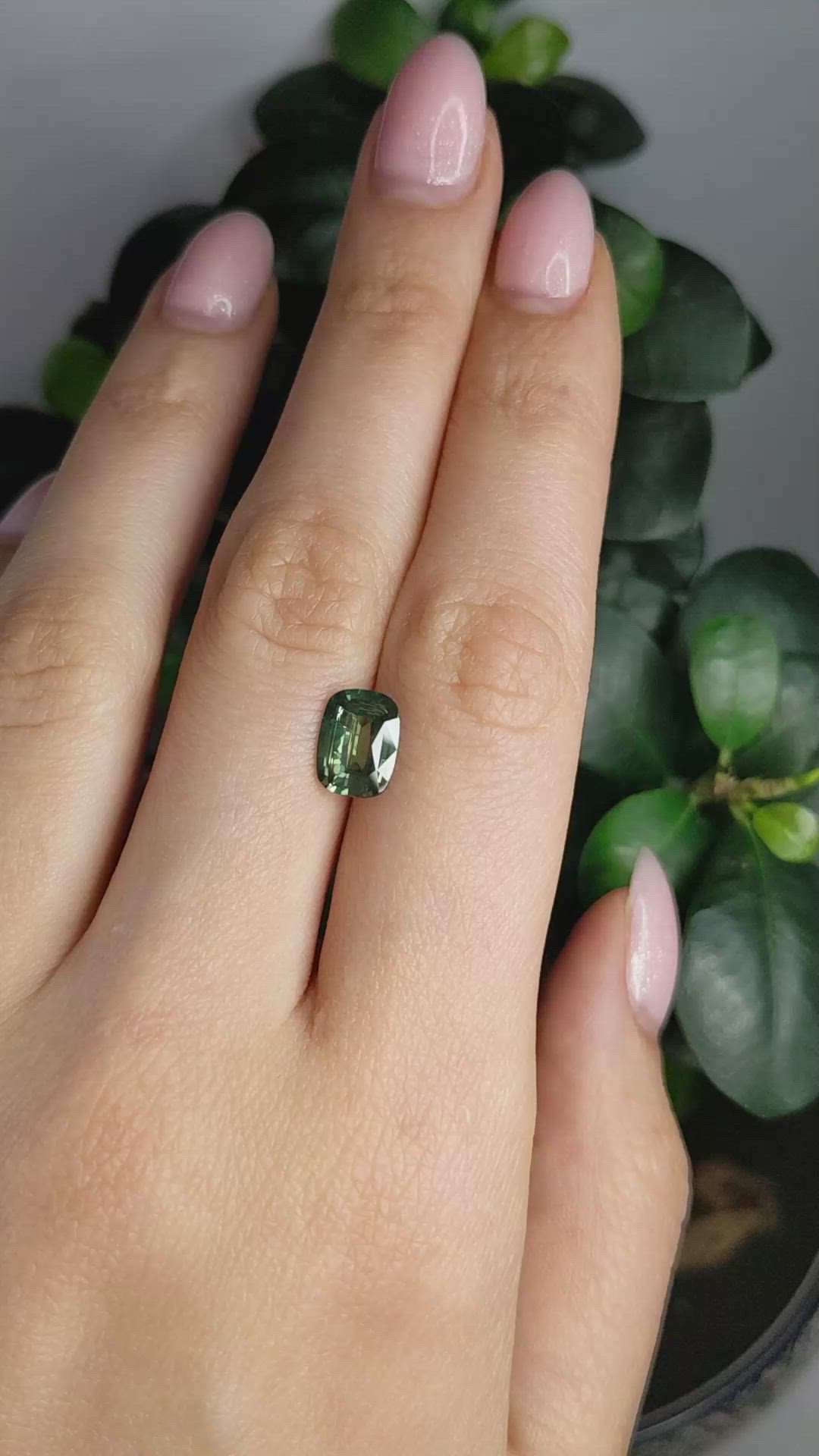 2.33 Ct. Green Sapphire from Madagascar Size Video
