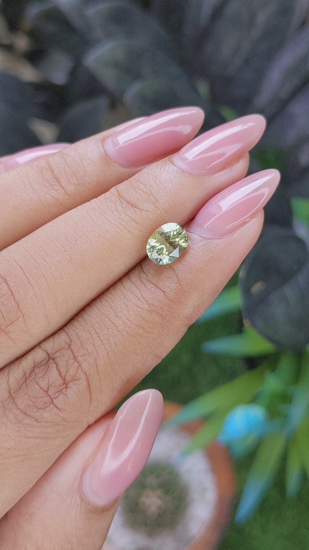 1.53 Ct. Yellowish Green Sapphire from Africa Size Video