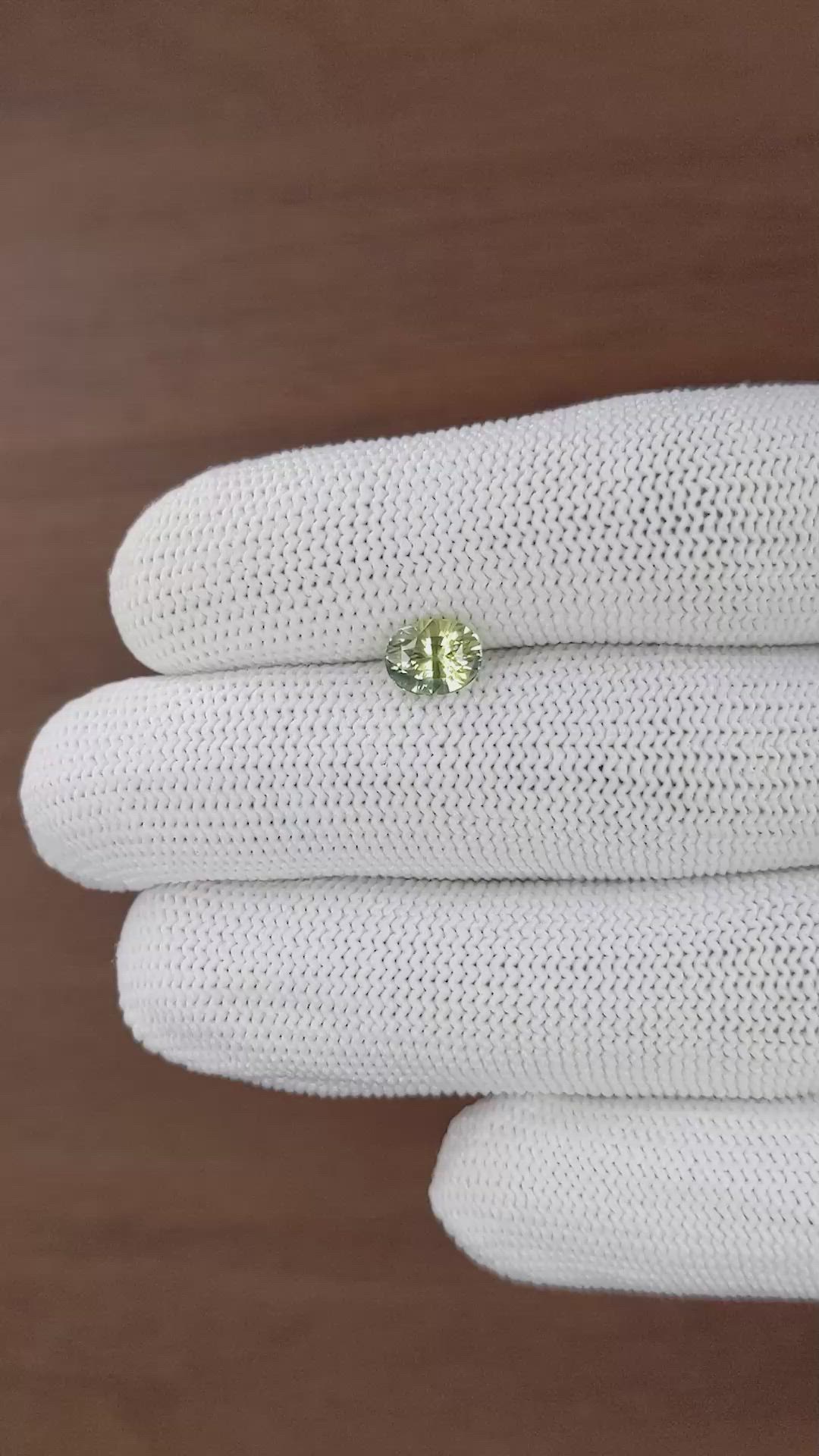 1.53 Ct. Yellowish Green Sapphire from Africa Size Video