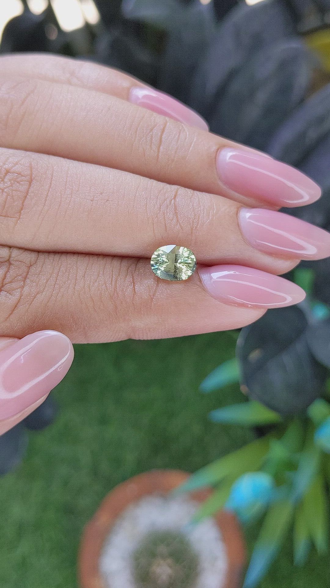 1.53 Ct. Yellowish Green Sapphire from Africa Size Video