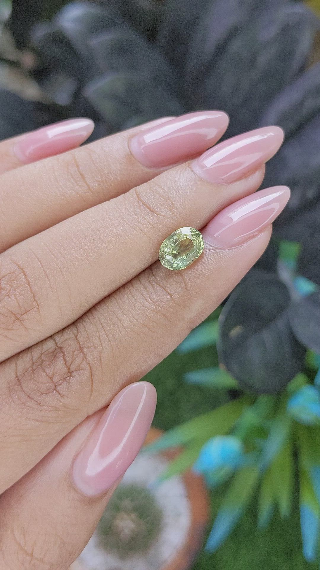 1.71 Ct. Yellowish Green Sapphire from Africa Size Video