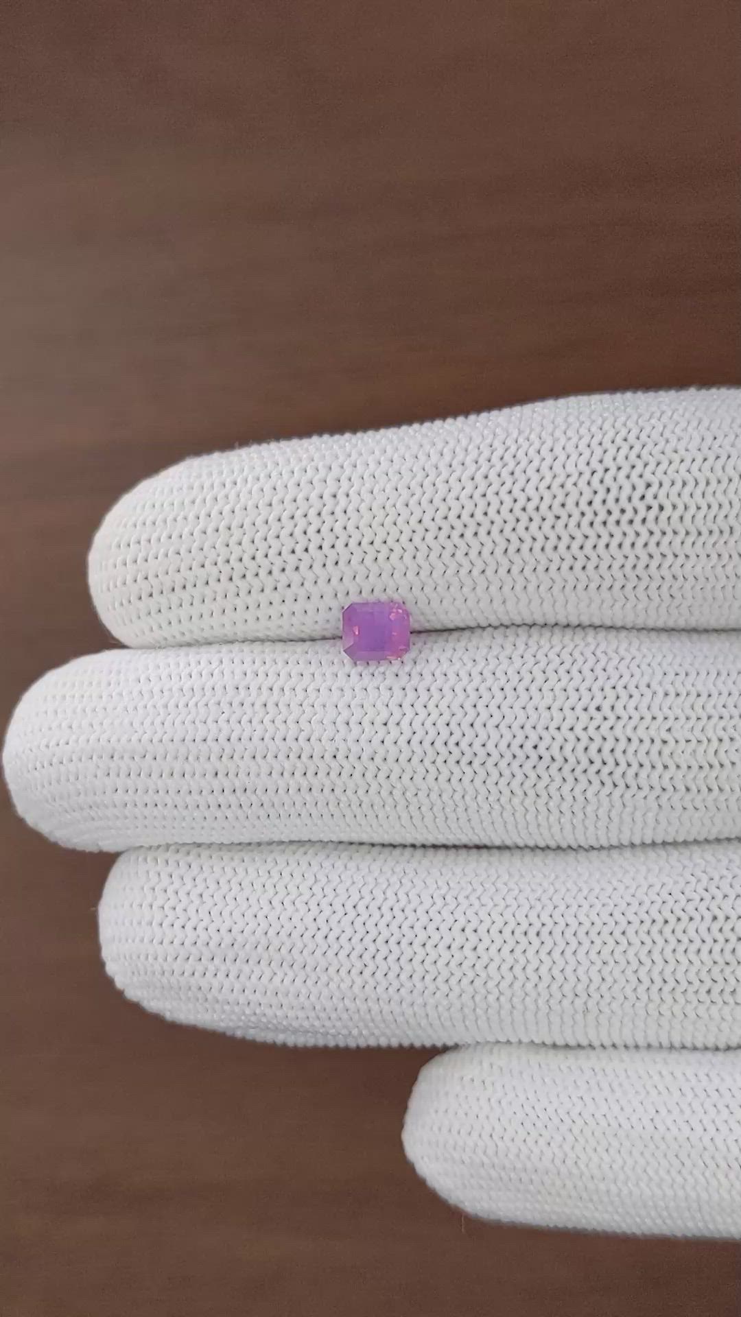 1.02 Ct. Pinkish Purple Sapphire from Africa Size Video