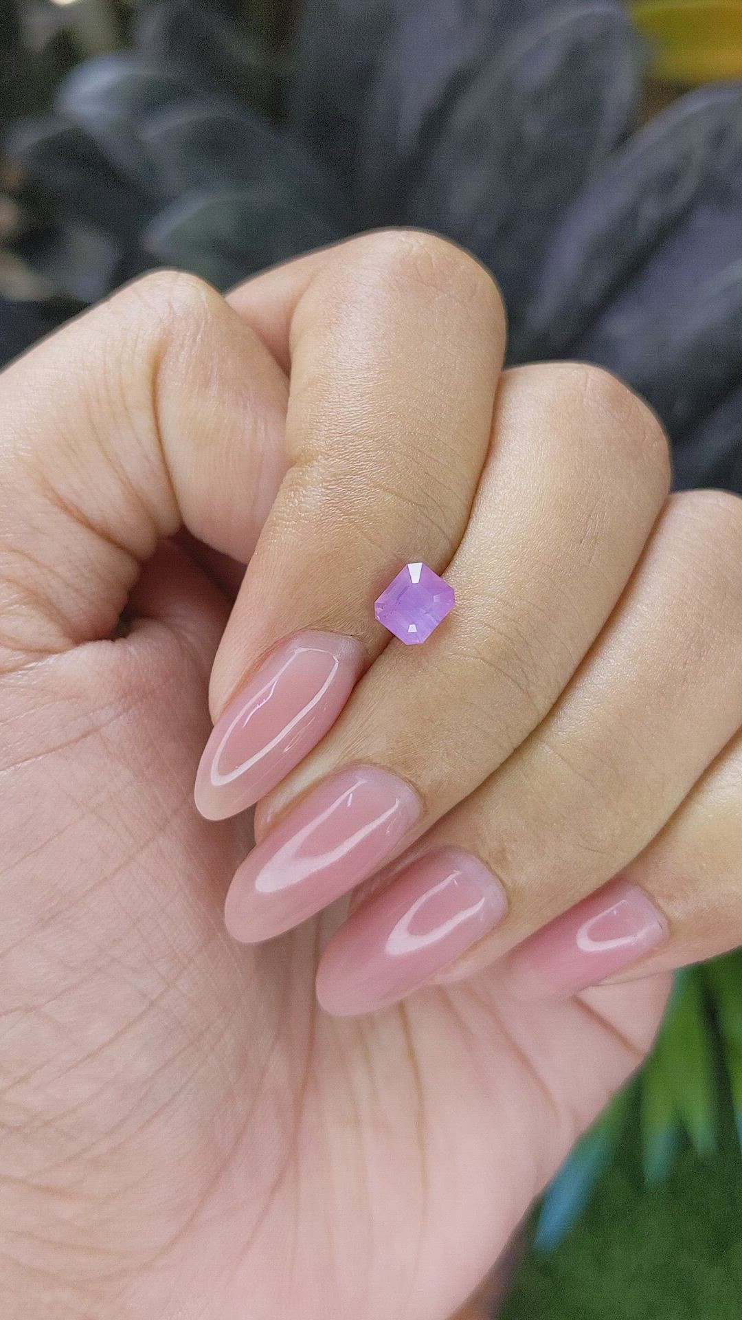 1.02 Ct. Pinkish Purple Sapphire from Africa Size Video