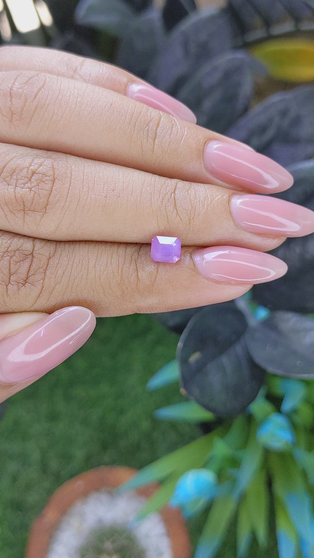 1.02 Ct. Pinkish Purple Sapphire from Africa Size Video