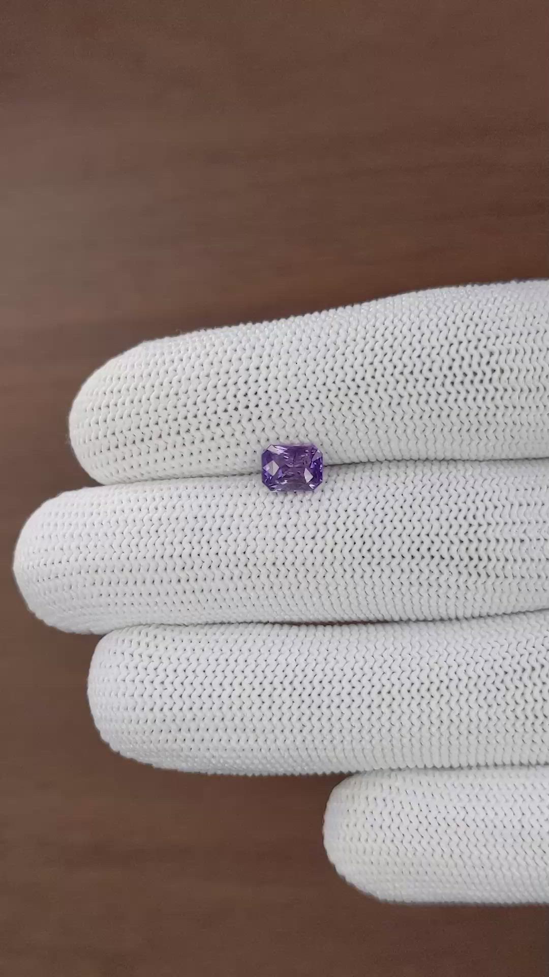 1.16 Ct. Pinkish Purple Sapphire from Africa Size Video
