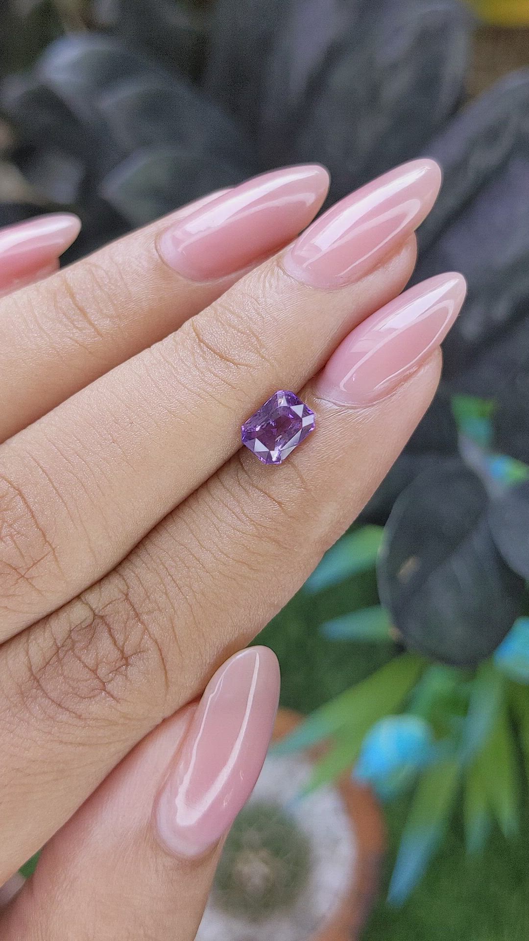 1.16 Ct. Pinkish Purple Sapphire from Africa Size Video