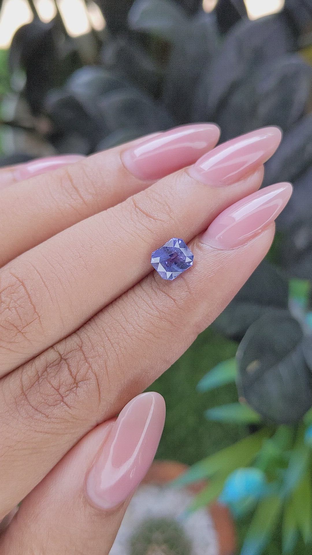 1.52 Ct. Purplish Blue Sapphire from Africa Size Video
