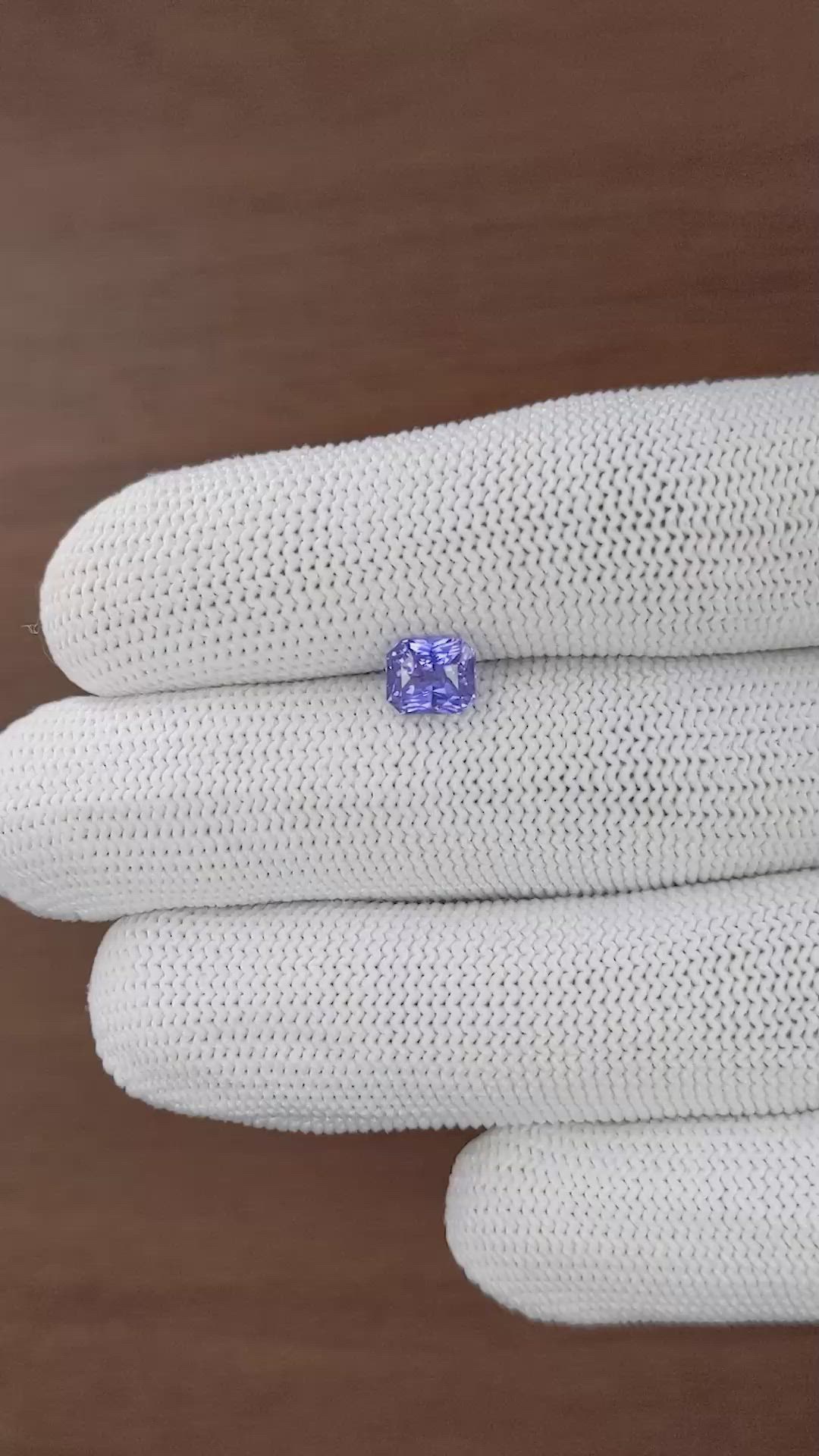 1.52 Ct. Purplish Blue Sapphire from Africa Size Video