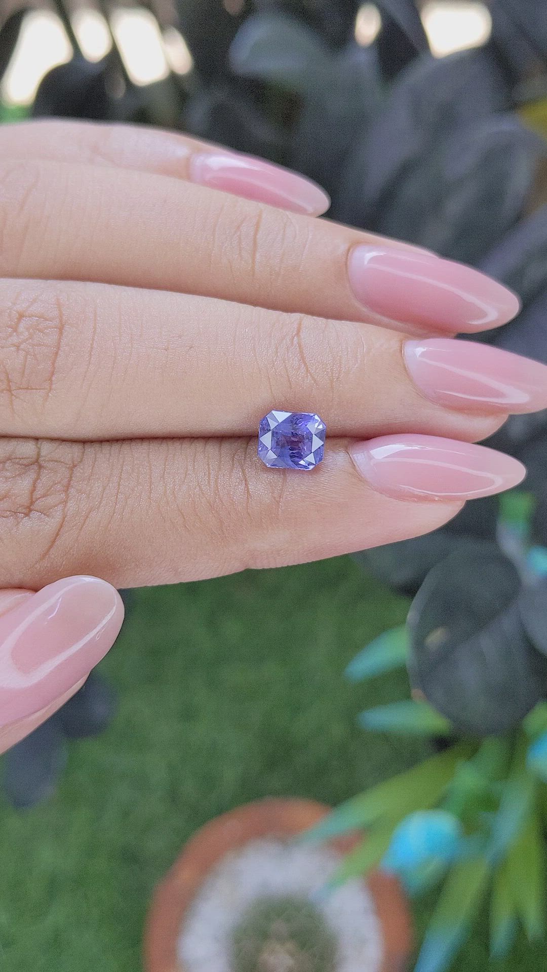 1.52 Ct. Purplish Blue Sapphire from Africa Size Video