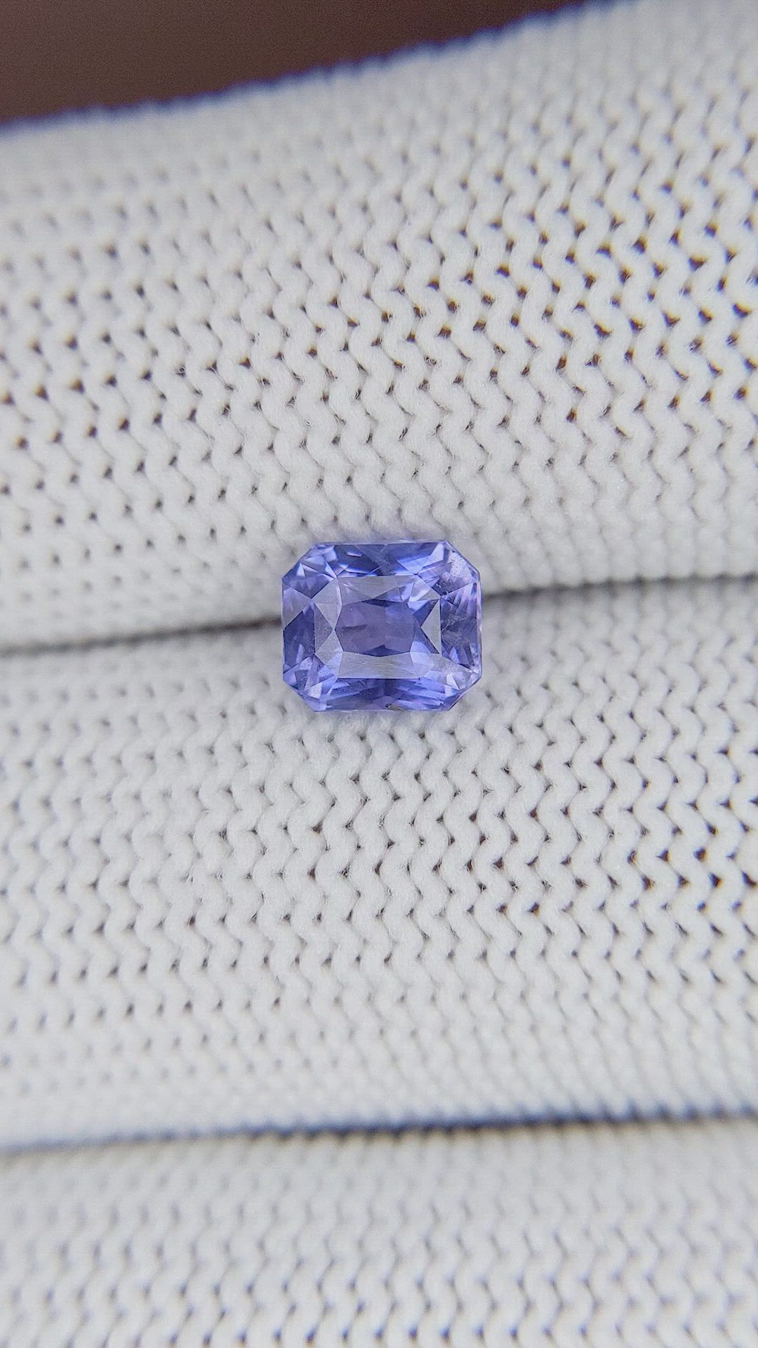 1.52 Ct. Purplish Blue Sapphire from Africa Size Video