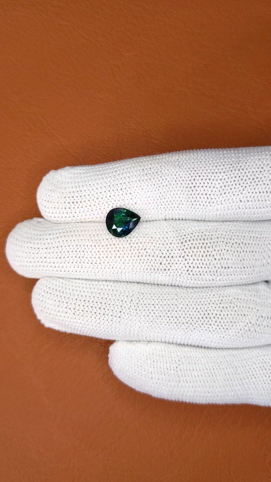 2.31 Ct. Bluish Green Sapphire from Ceylon (Sri Lanka) Size Video