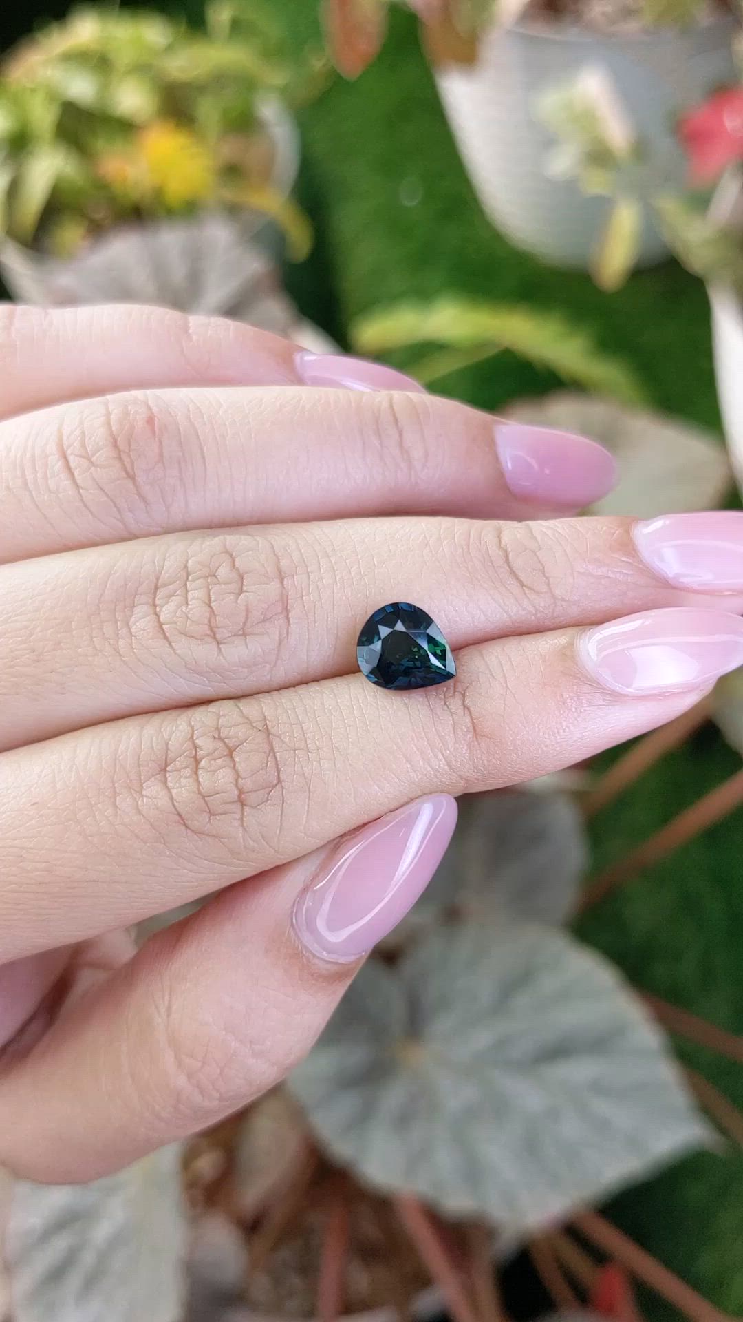 2.31 Ct. Bluish Green Sapphire from Ceylon (Sri Lanka) Size Video