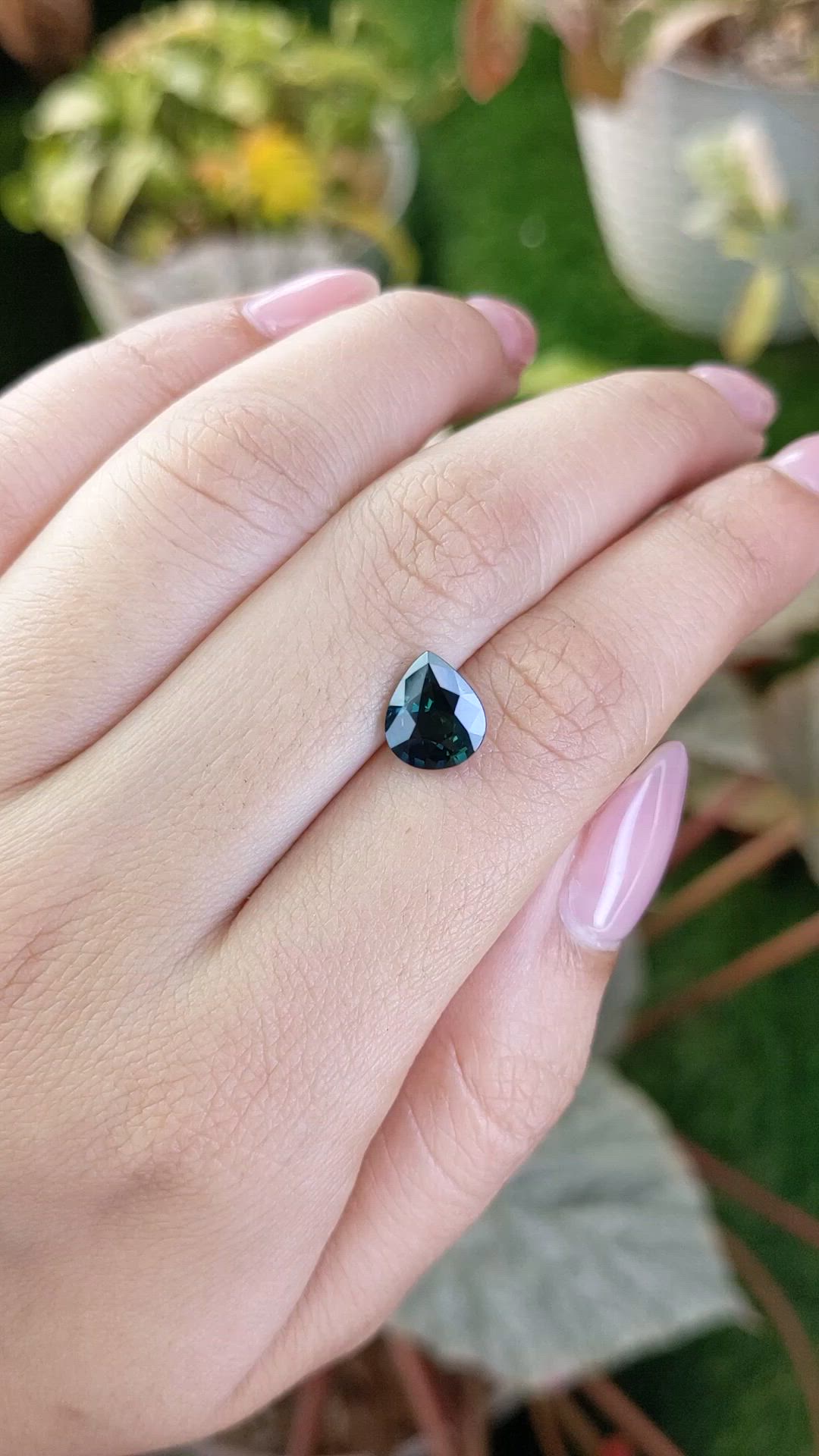 2.31 Ct. Bluish Green Sapphire from Ceylon (Sri Lanka) Size Video