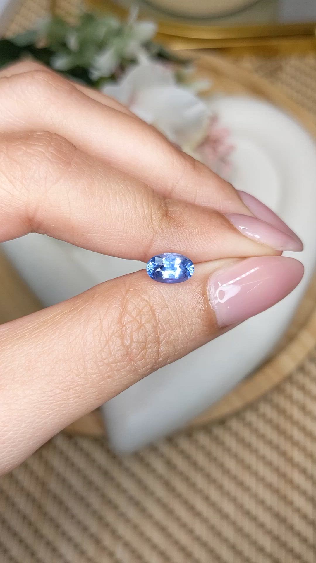 1.33 Ct. Blue Sapphire from Ceylon (Sri Lanka) Size Video