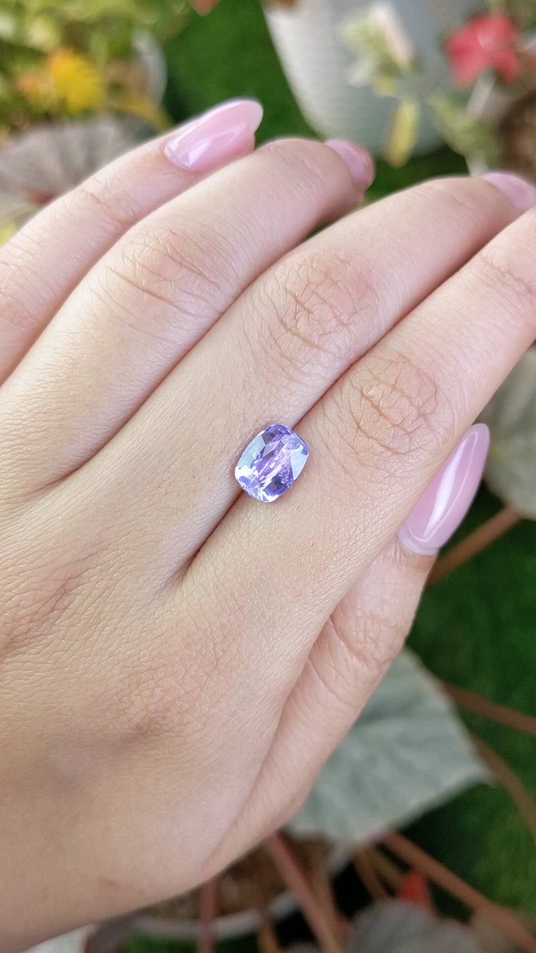 2.51 Ct. Purple Sapphire from Ceylon (Sri Lanka) Size Video