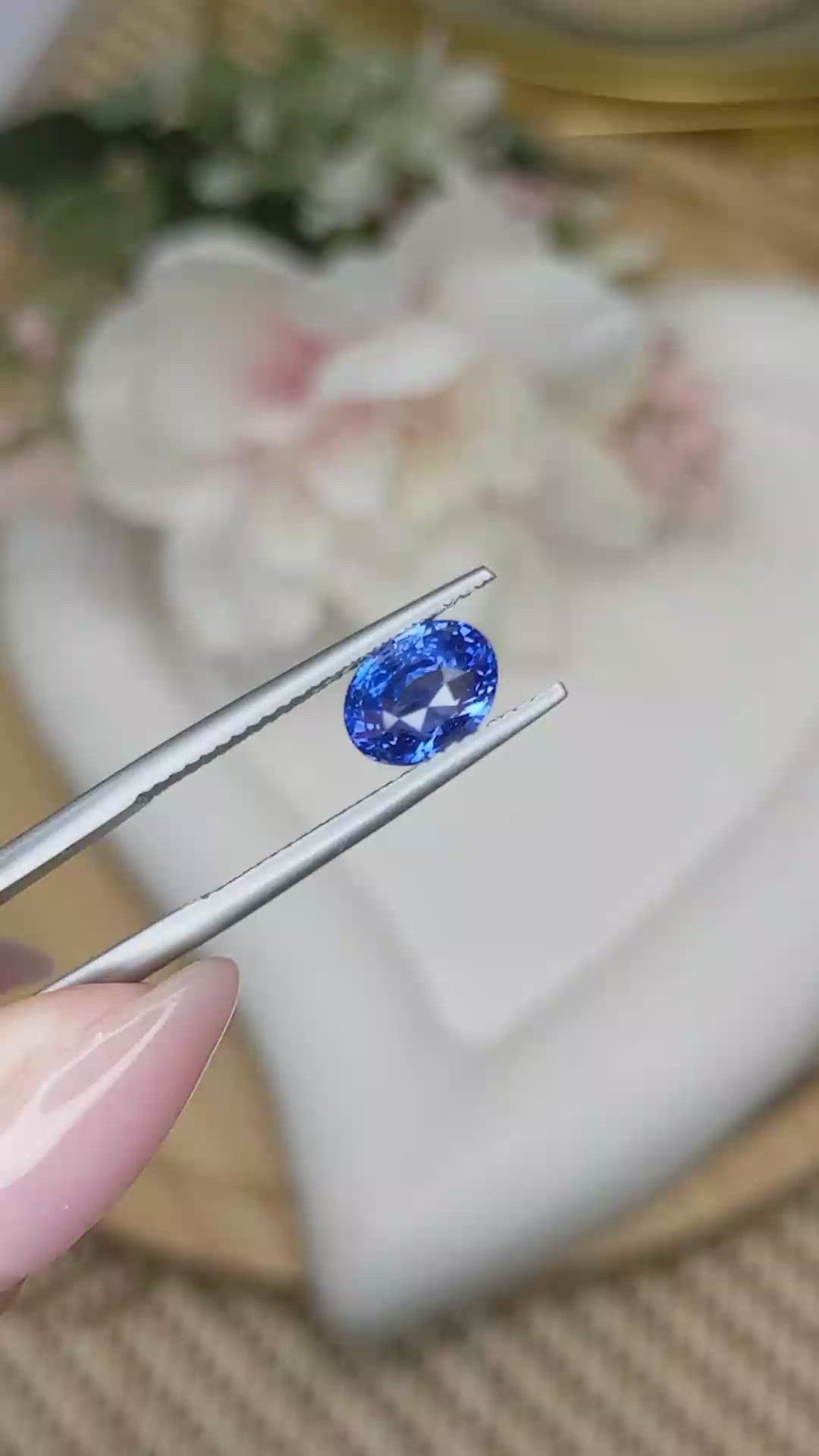 1.99 Ct. Blue Sapphire from Ceylon (Sri Lanka) Size Video