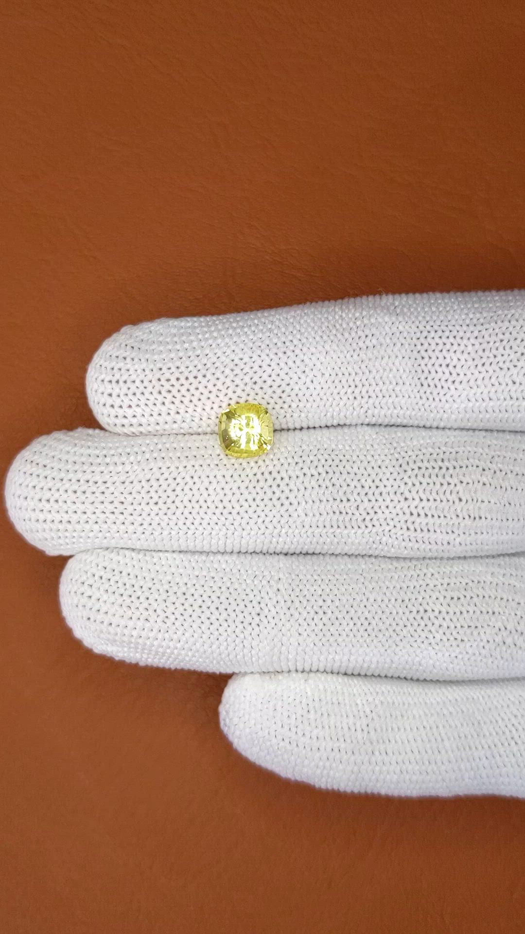 2.02 Ct. Yellow Sapphire from Ceylon (Sri Lanka) Size Video