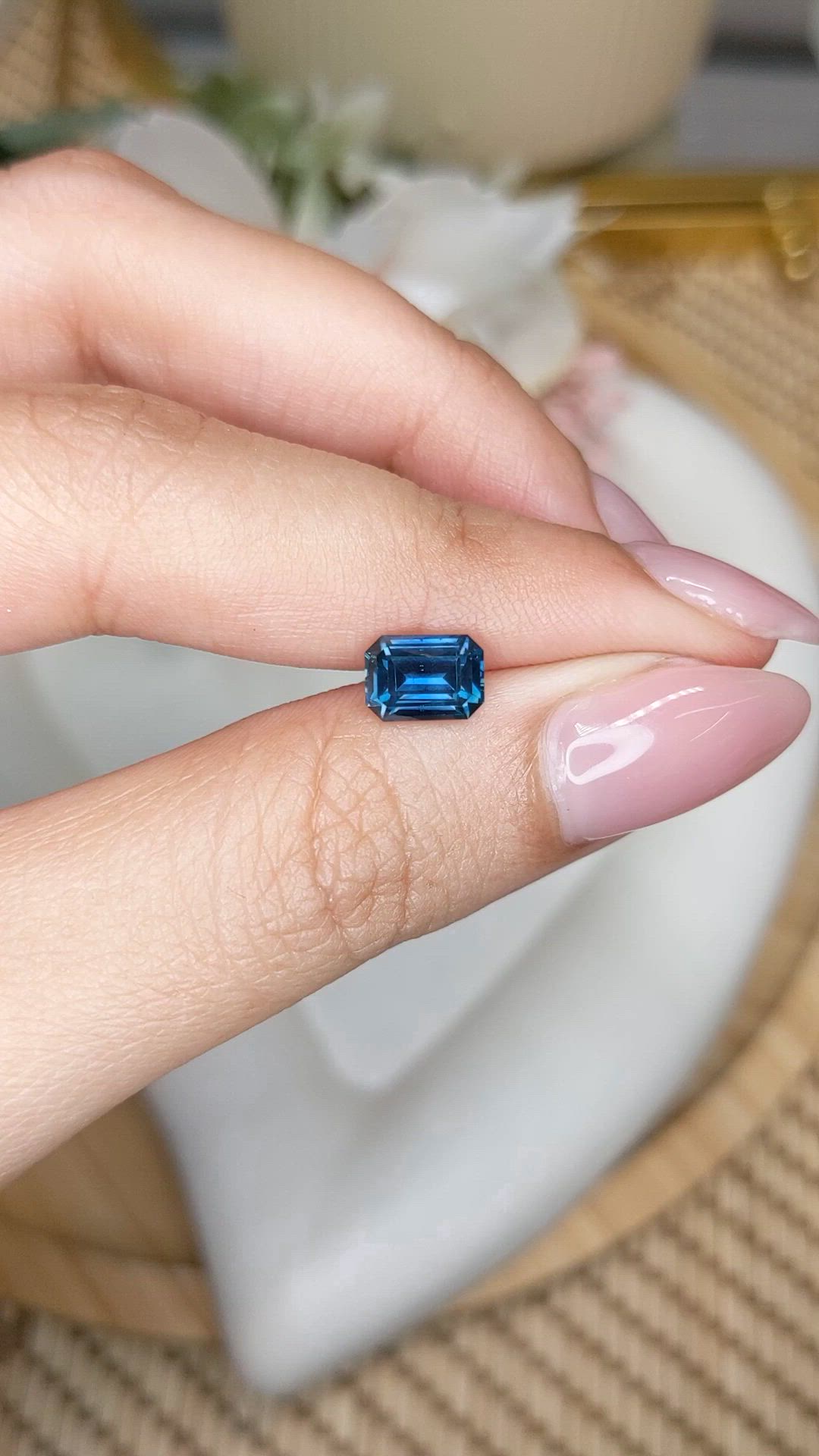 1.59 Ct. Greenish Blue Sapphire from Ceylon (Sri Lanka) Size Video
