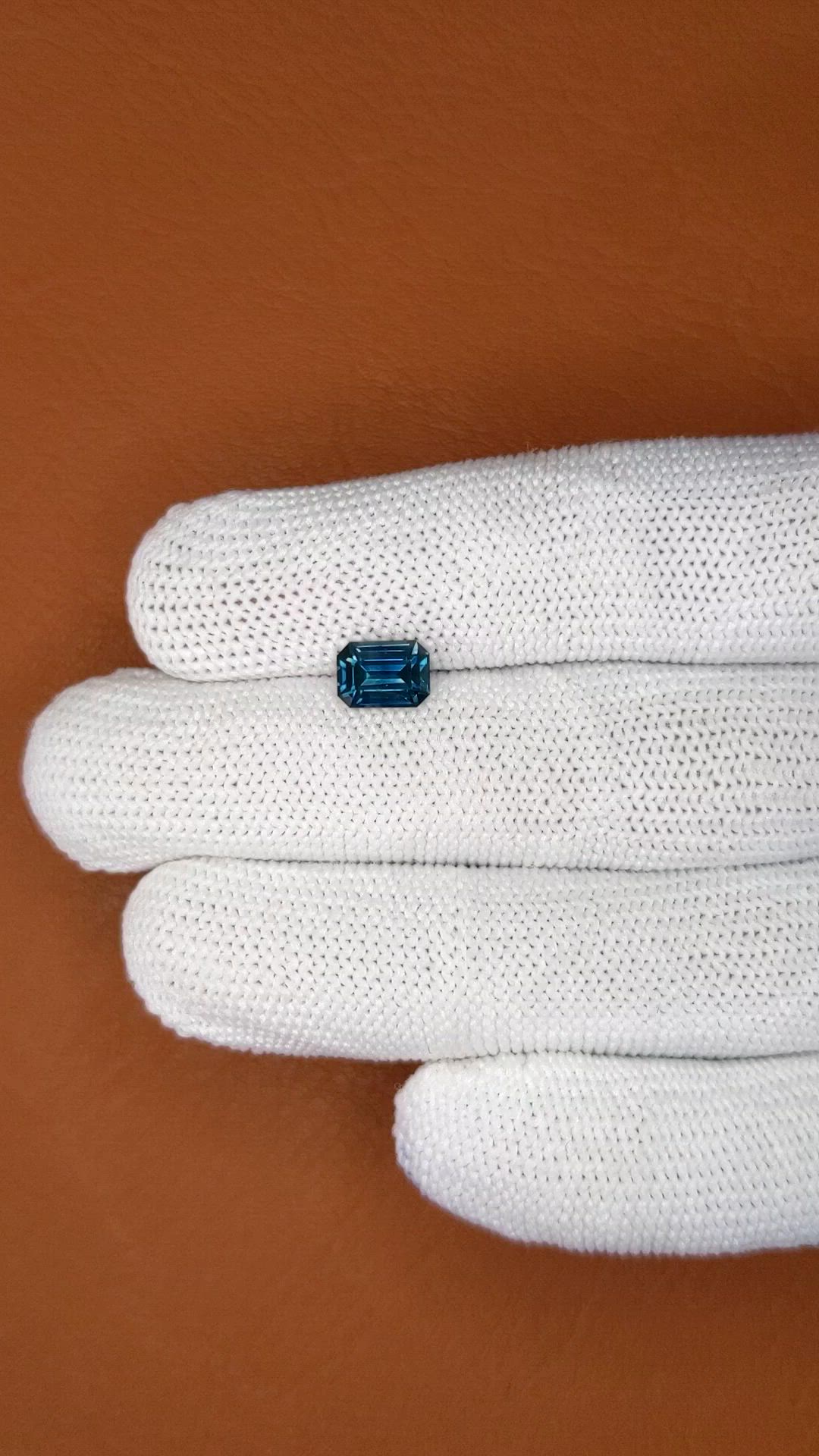 1.59 Ct. Greenish Blue Sapphire from Ceylon (Sri Lanka) Size Video