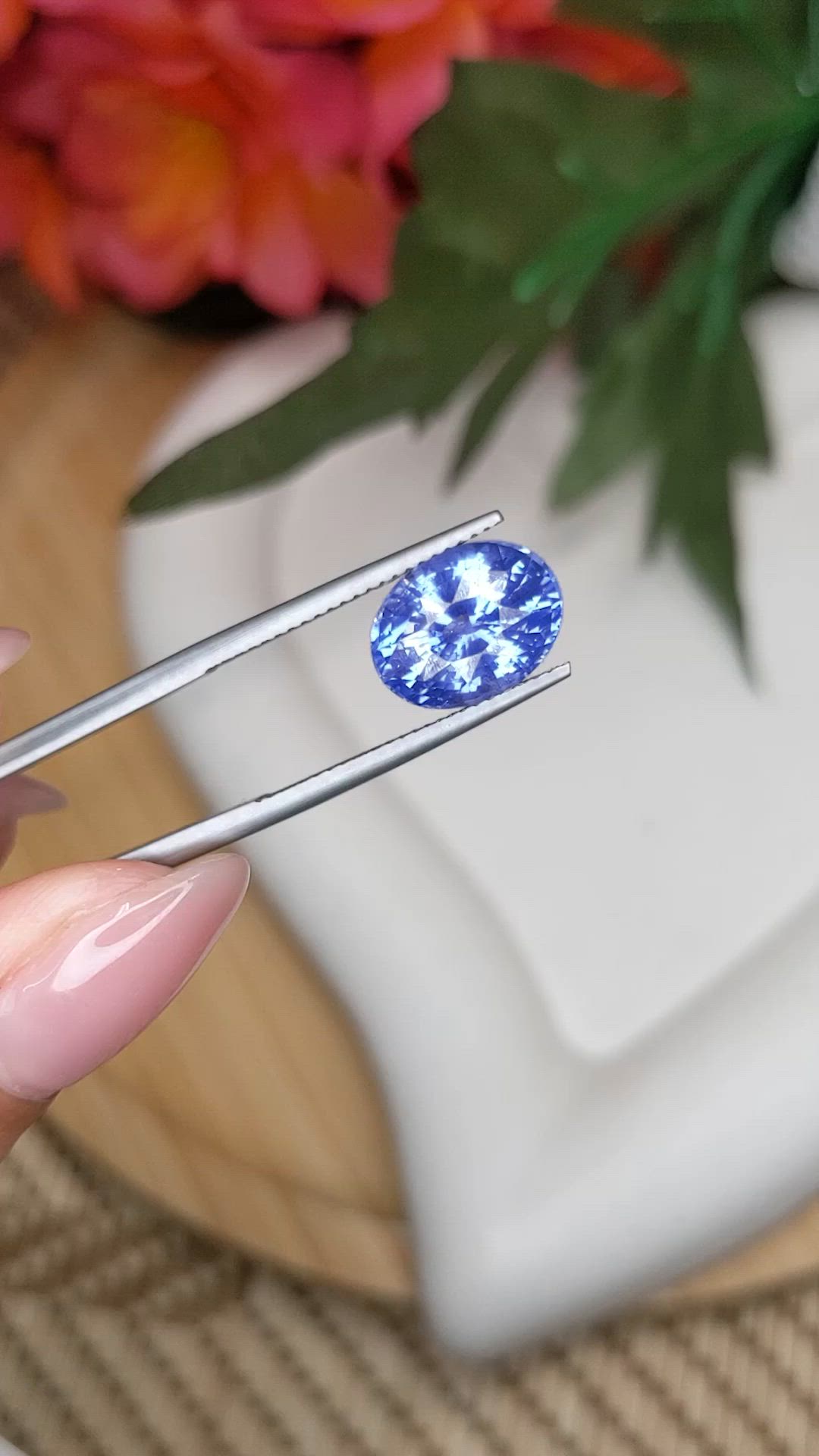 6.27 Ct. Blue Sapphire from Ceylon (Sri Lanka) Size Video