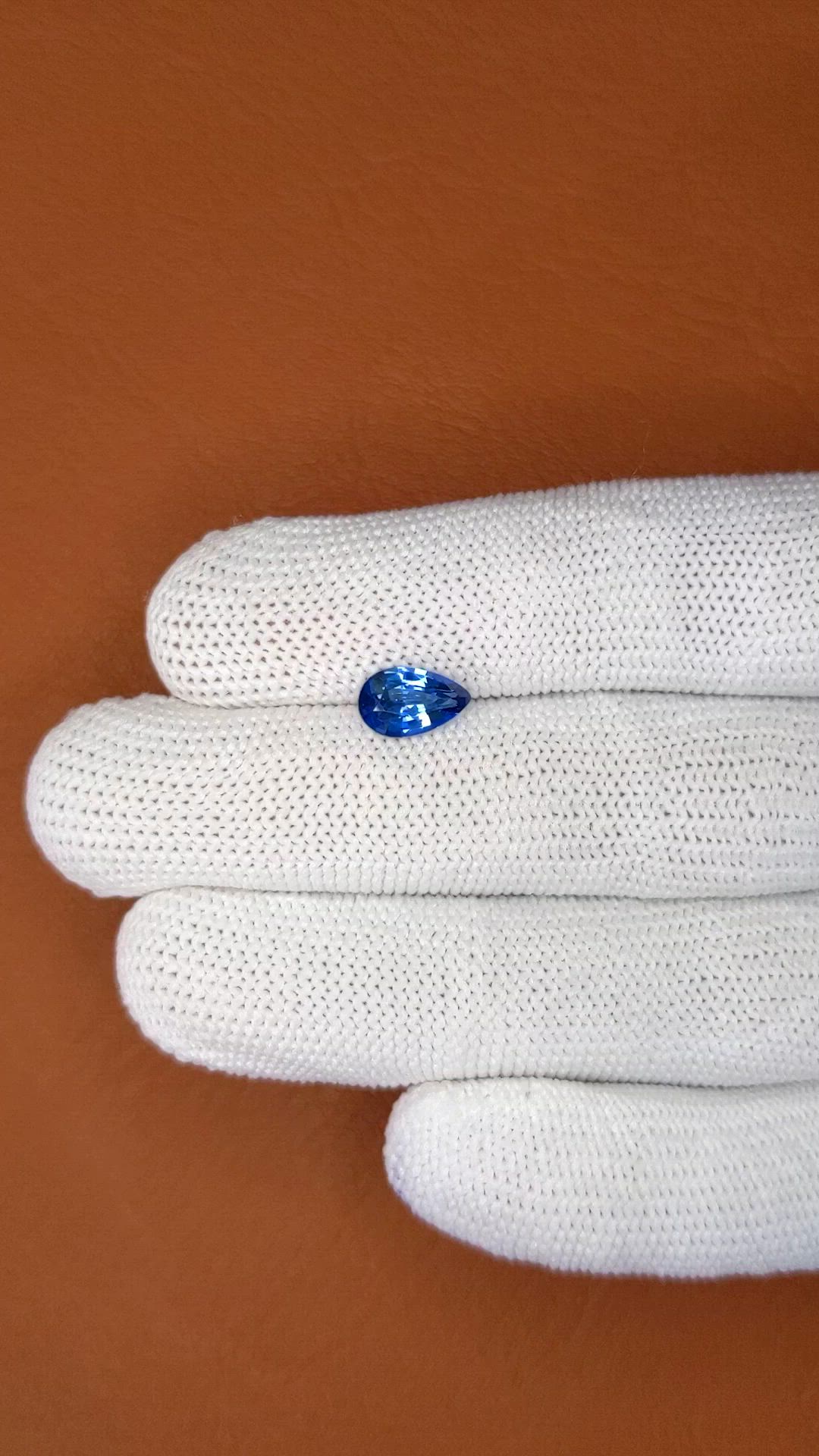 1.55 Ct. Blue Sapphire from Ceylon (Sri Lanka) Size Video