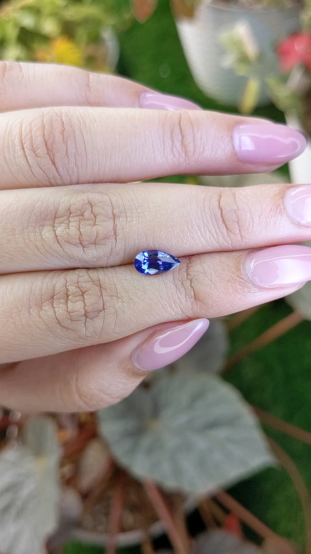 1.27 Ct. Blue Sapphire from Ceylon (Sri Lanka) Size Video