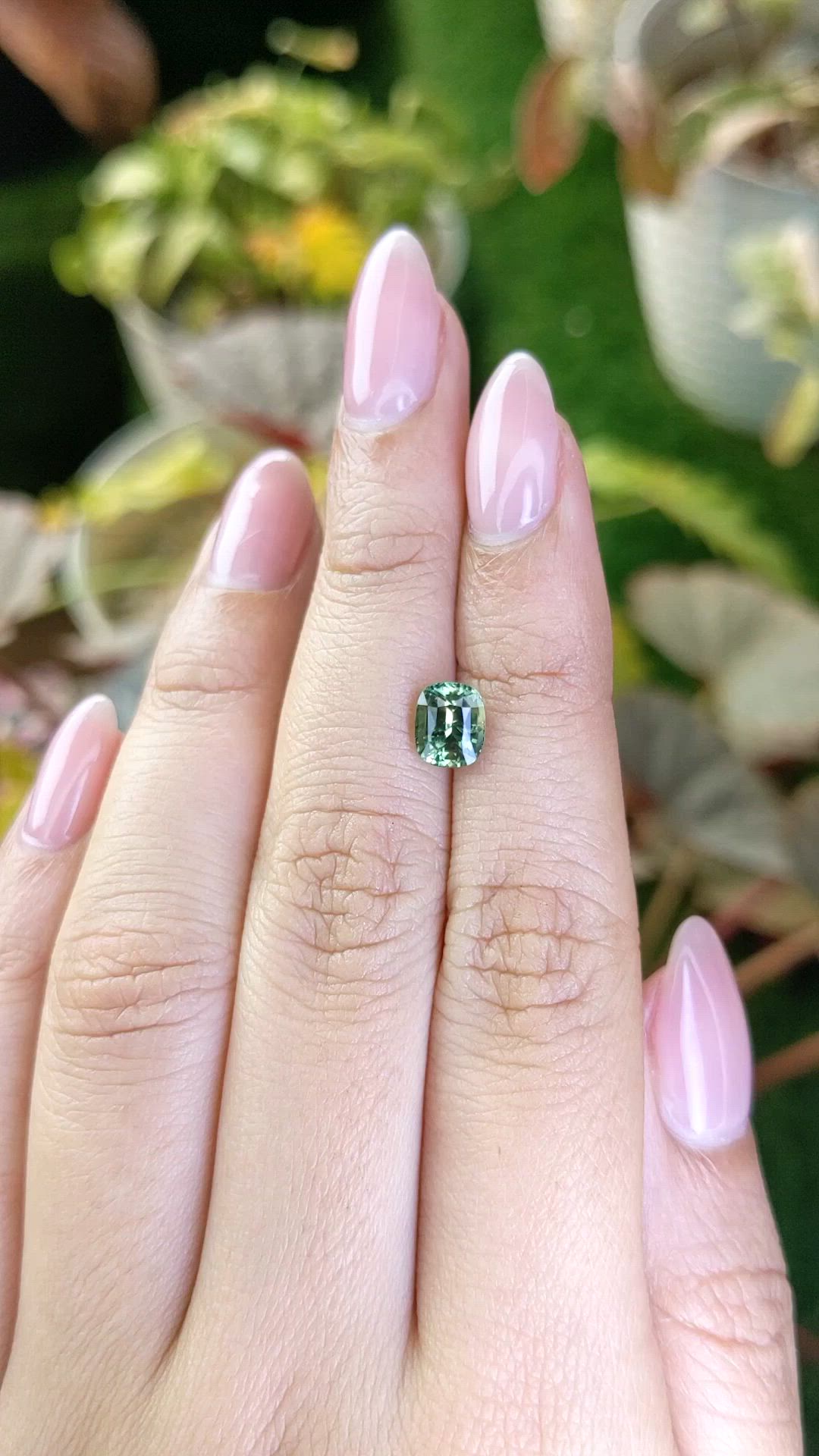 1.58 Ct. Yellowish Green Sapphire from Ceylon (Sri Lanka) Size Video