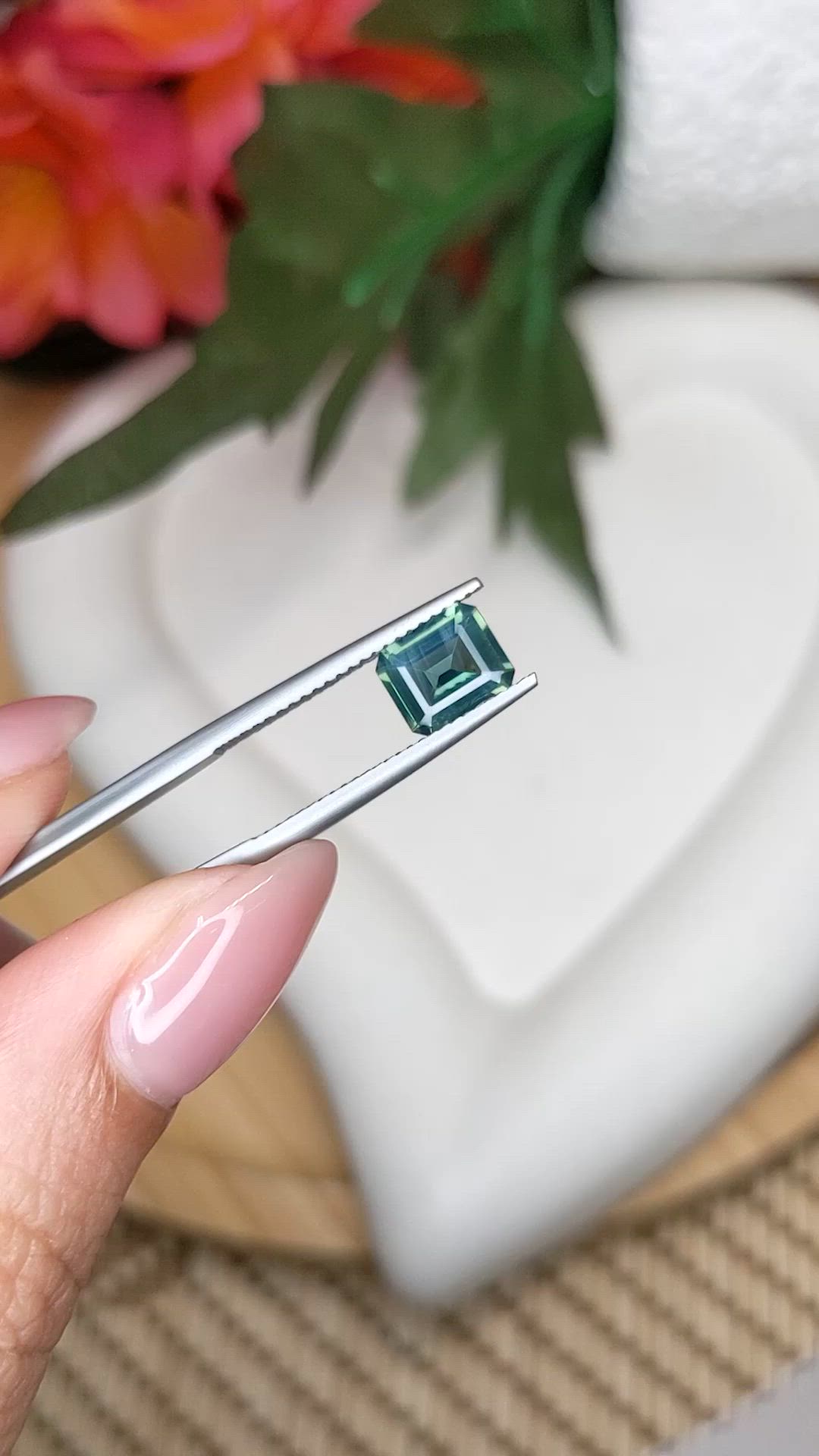 1.70 Ct. Bluish Green Sapphire from Ceylon (Sri Lanka) Size Video