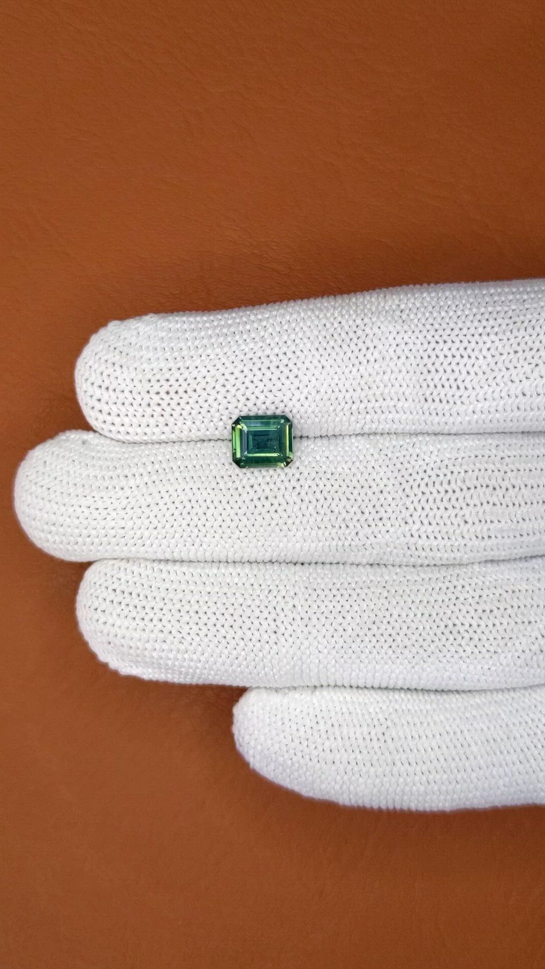 1.70 Ct. Bluish Green Sapphire from Ceylon (Sri Lanka) Size Video