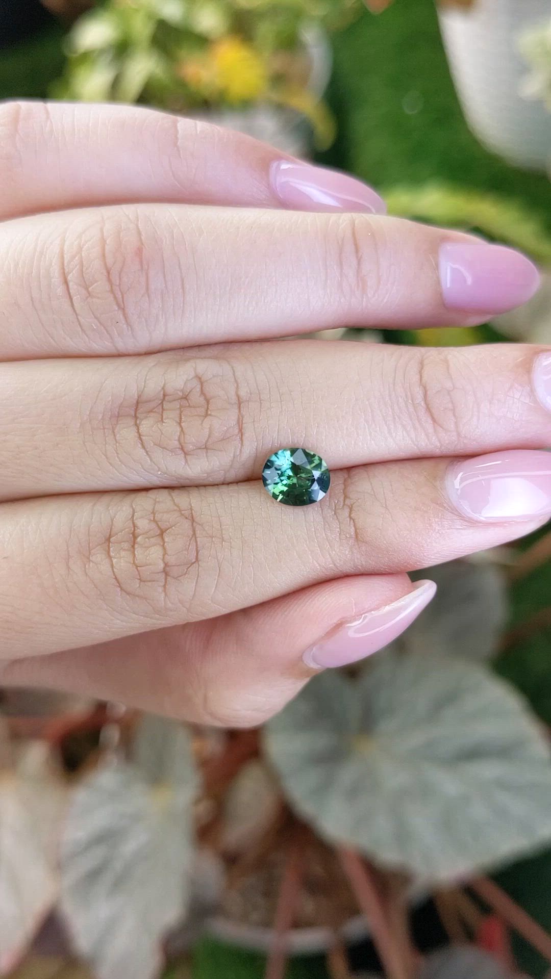 1.22 Ct. Bluish Green Sapphire from Ceylon (Sri Lanka) Size Video