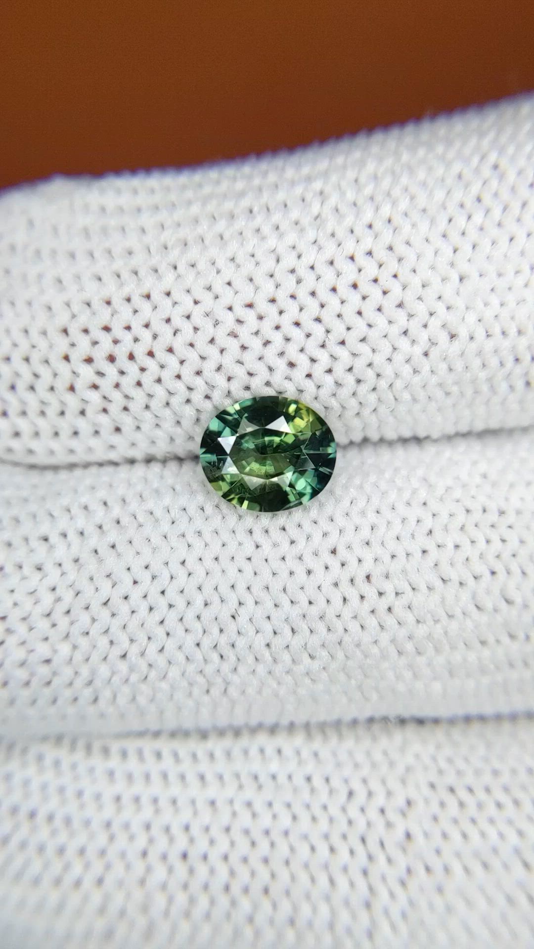 1.22 Ct. Bluish Green Sapphire from Ceylon (Sri Lanka) Size Video