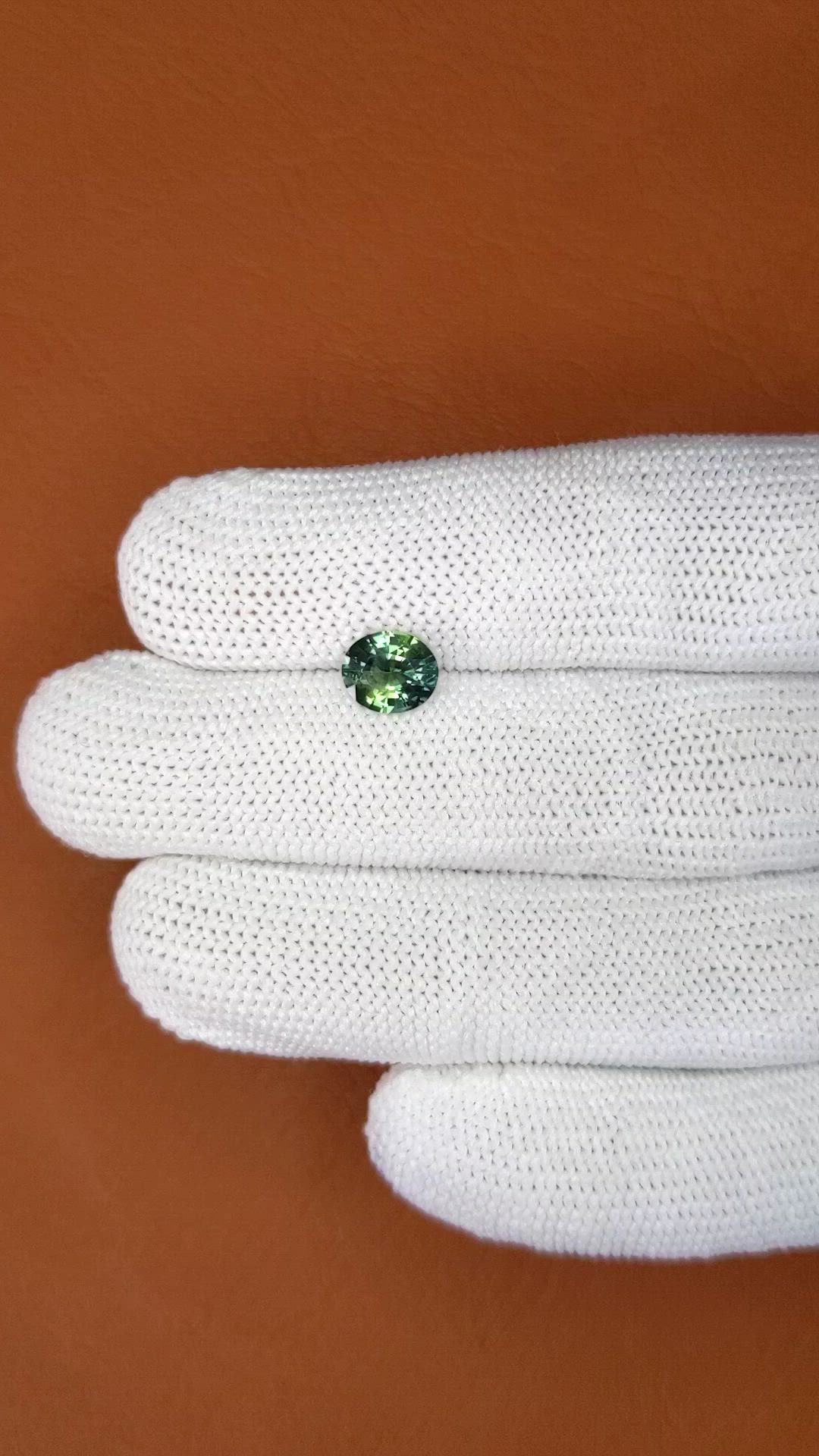 1.22 Ct. Bluish Green Sapphire from Ceylon (Sri Lanka) Size Video