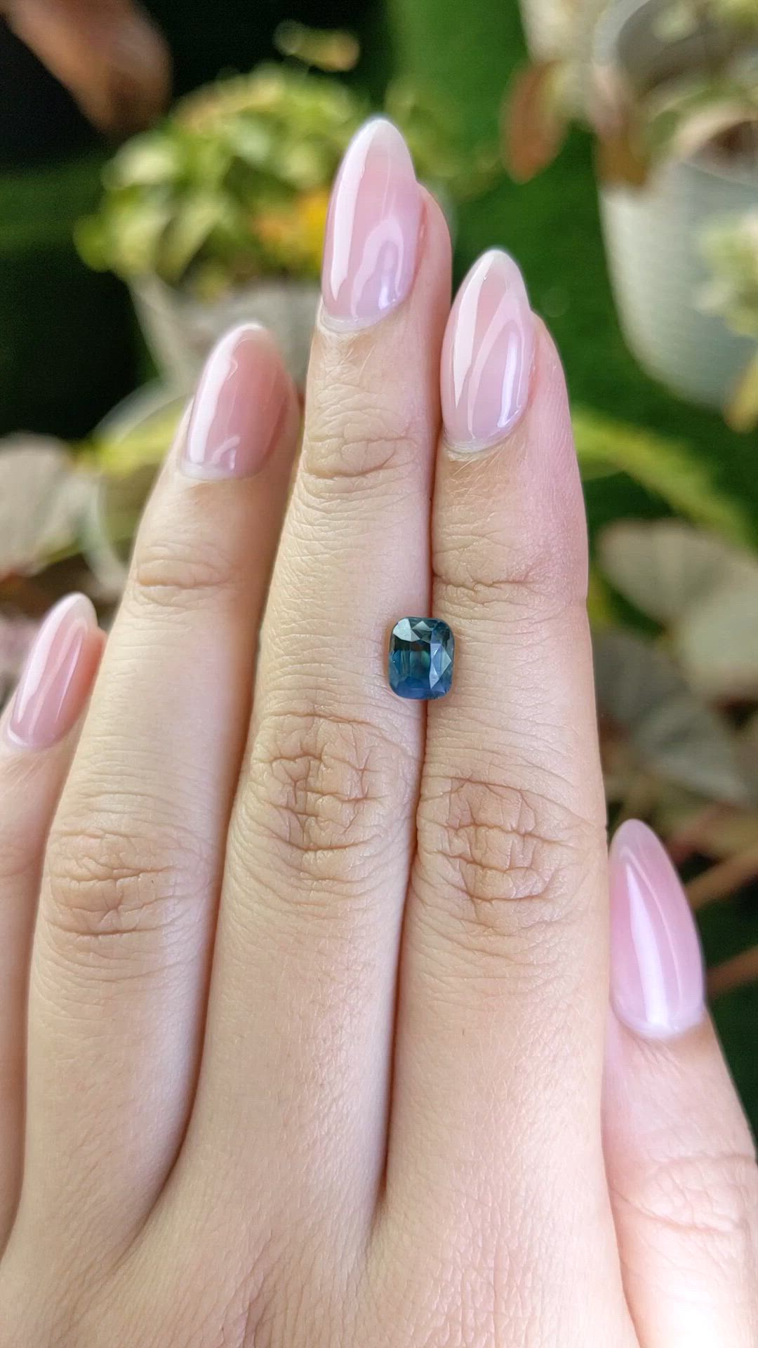 1.59 Ct. Greenish Blue Sapphire from Ceylon (Sri Lanka) Size Video