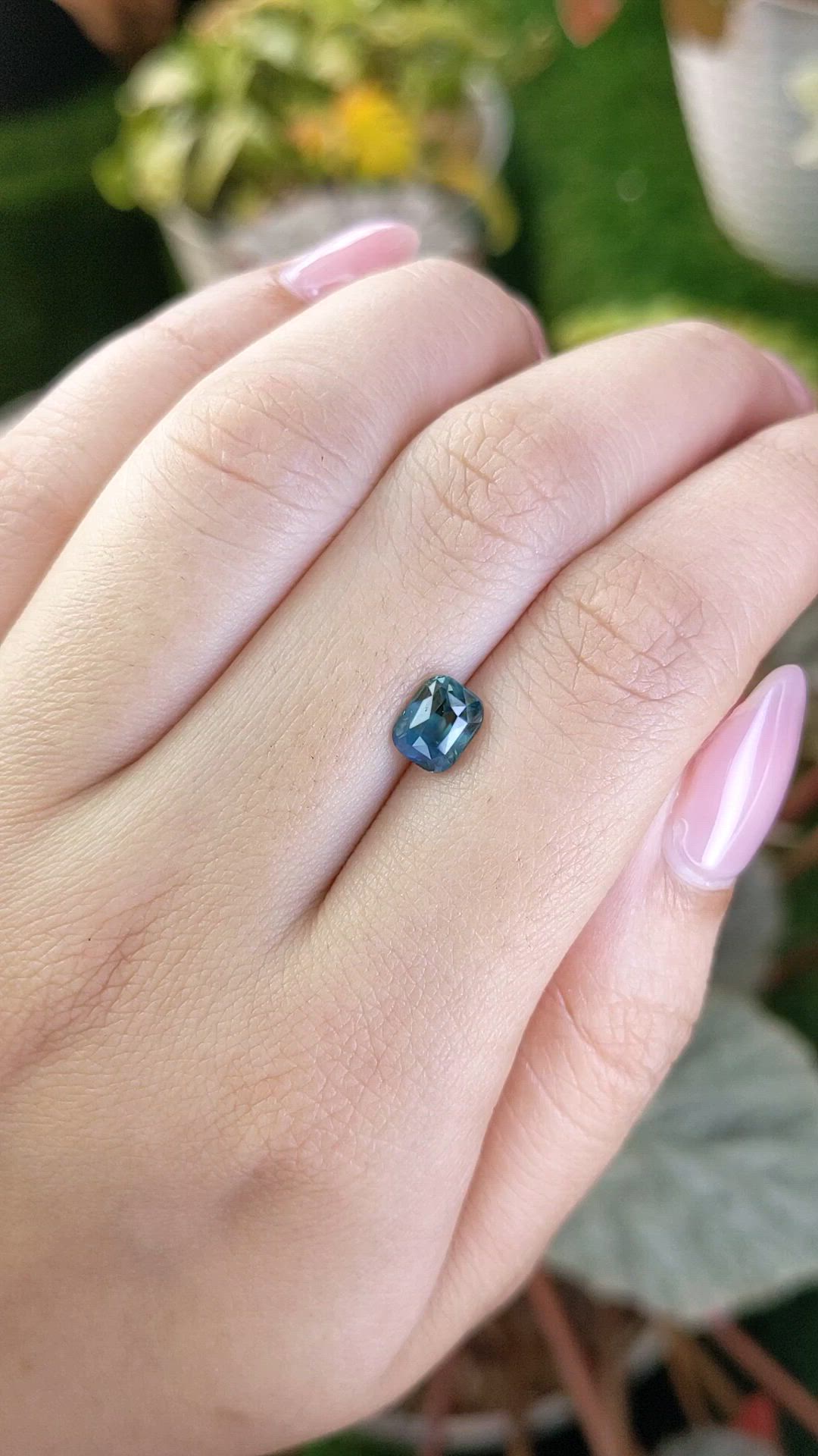 1.59 Ct. Greenish Blue Sapphire from Ceylon (Sri Lanka) Size Video