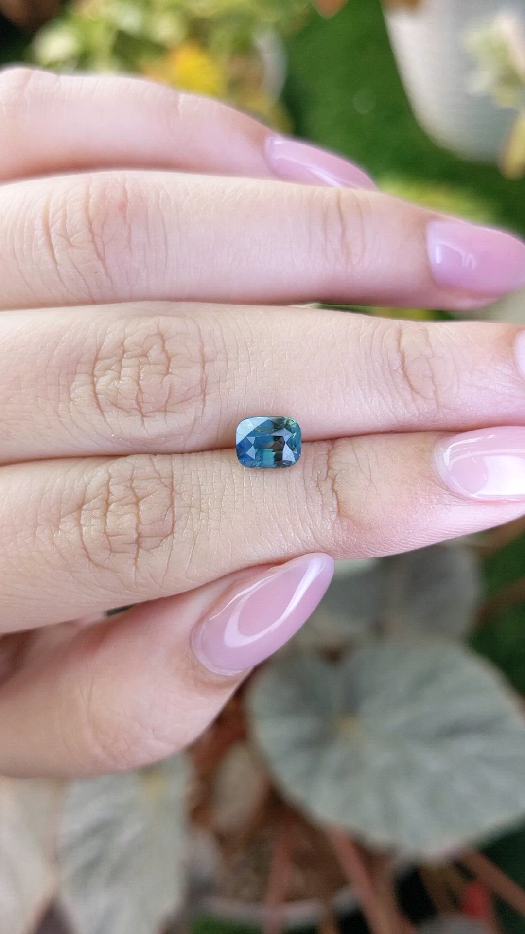 1.59 Ct. Greenish Blue Sapphire from Ceylon (Sri Lanka) Size Video