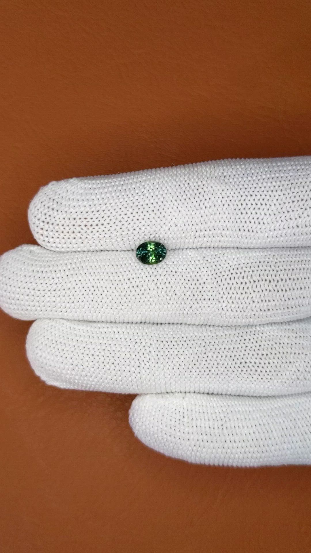 1.13 Ct. Bluish Green Sapphire from Ceylon (Sri Lanka) Size Video