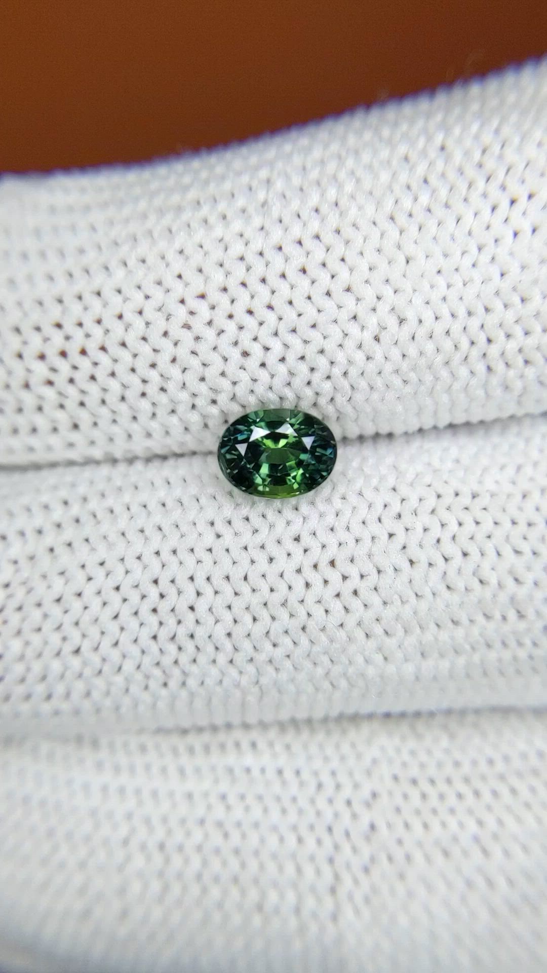 1.13 Ct. Bluish Green Sapphire from Ceylon (Sri Lanka) Size Video