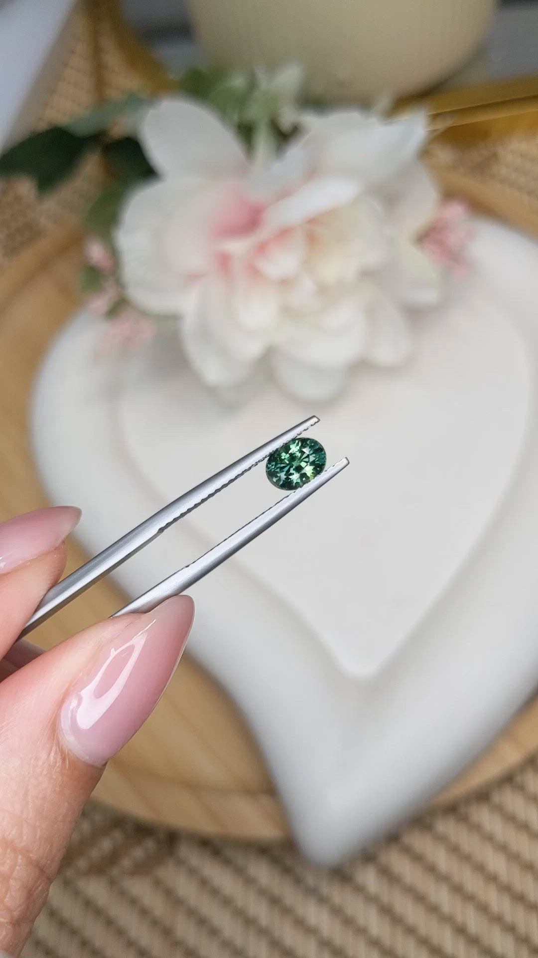 1.13 Ct. Bluish Green Sapphire from Ceylon (Sri Lanka) Size Video