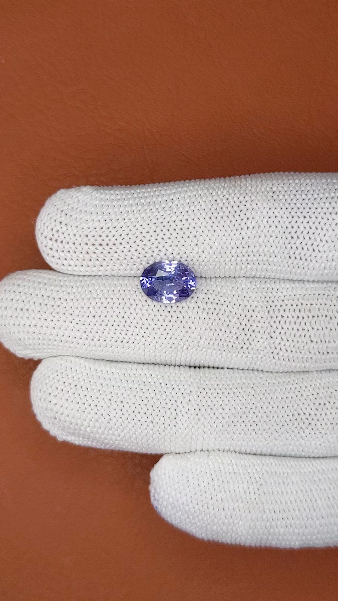2.64 Ct. Violet Sapphire from Ceylon (Sri Lanka) Size Video